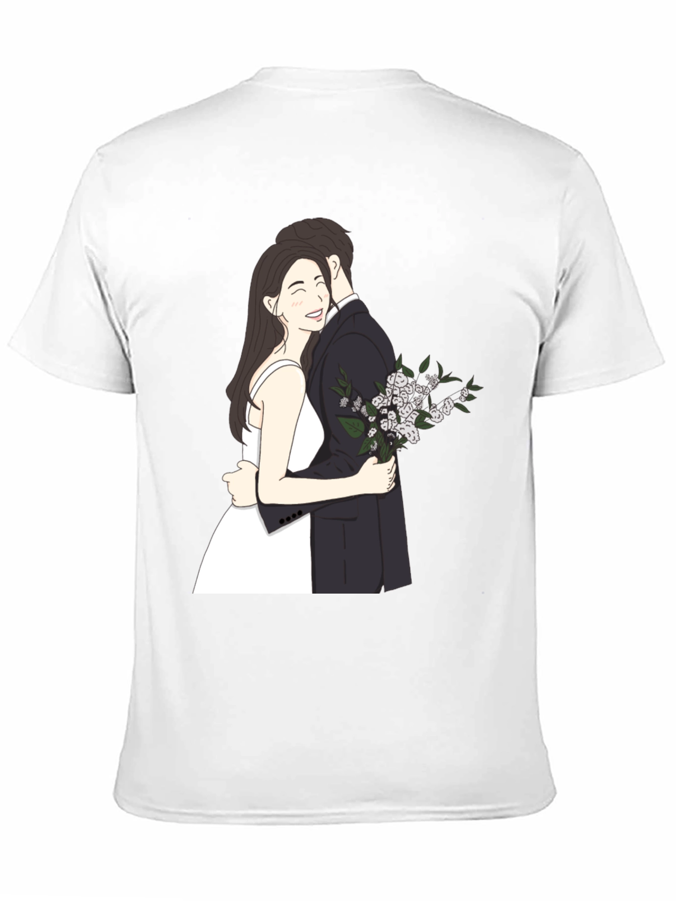 Black Couple Embrace Graphic Tee - Black view 11