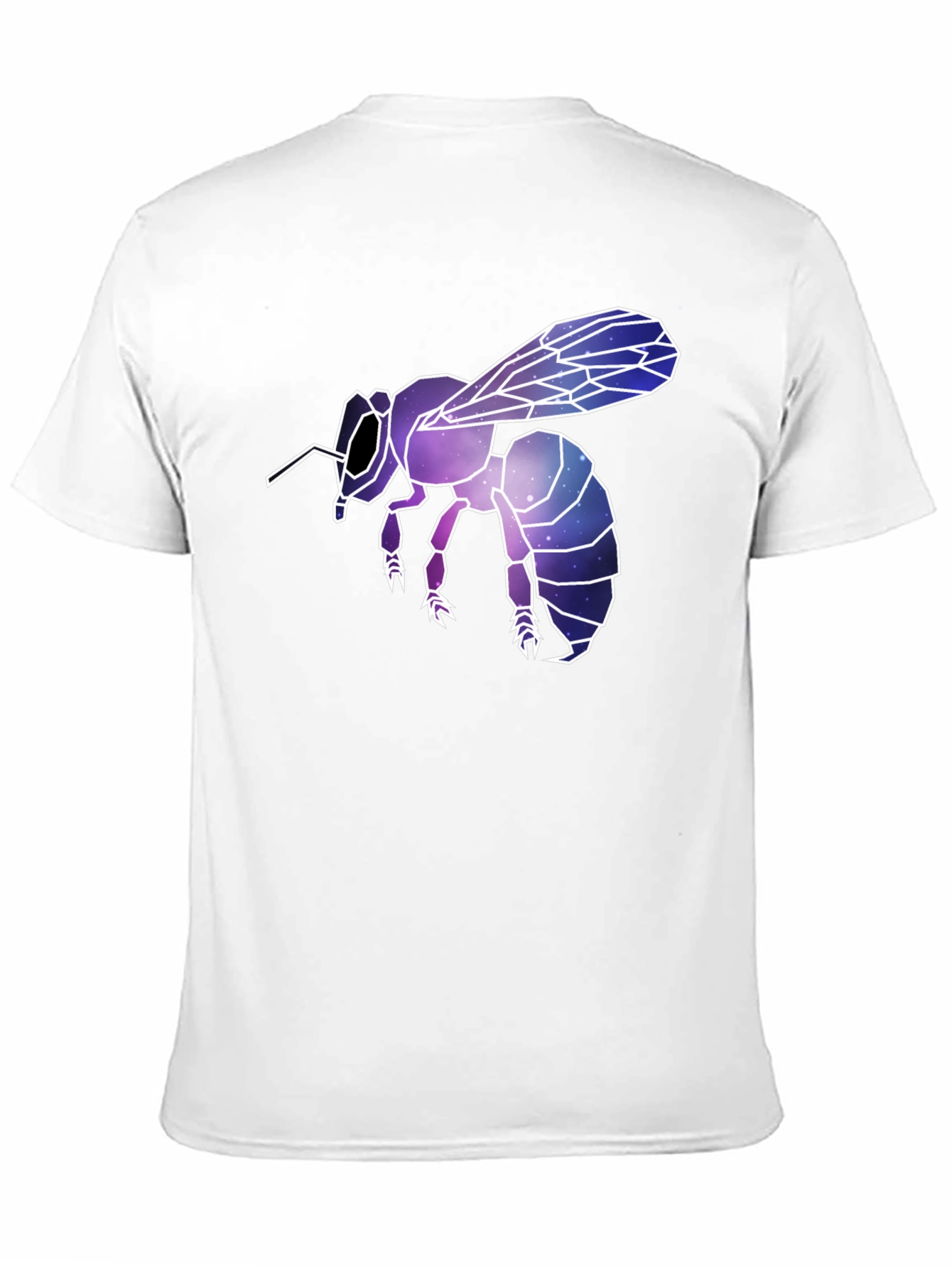 Black Geometric Galaxy Bee Graphic Tee - Black view 11