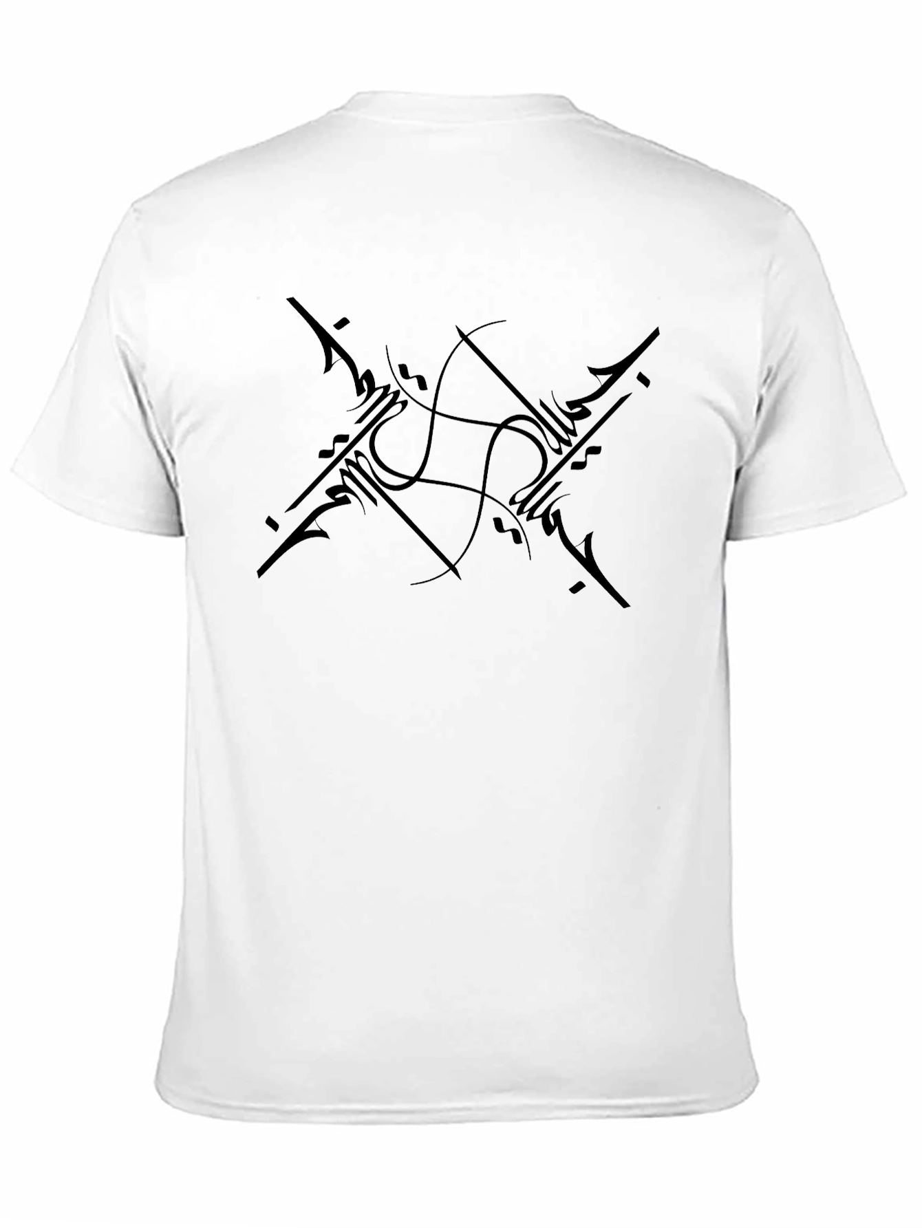 Black Black Tee with Abstract Graphic Design view 11