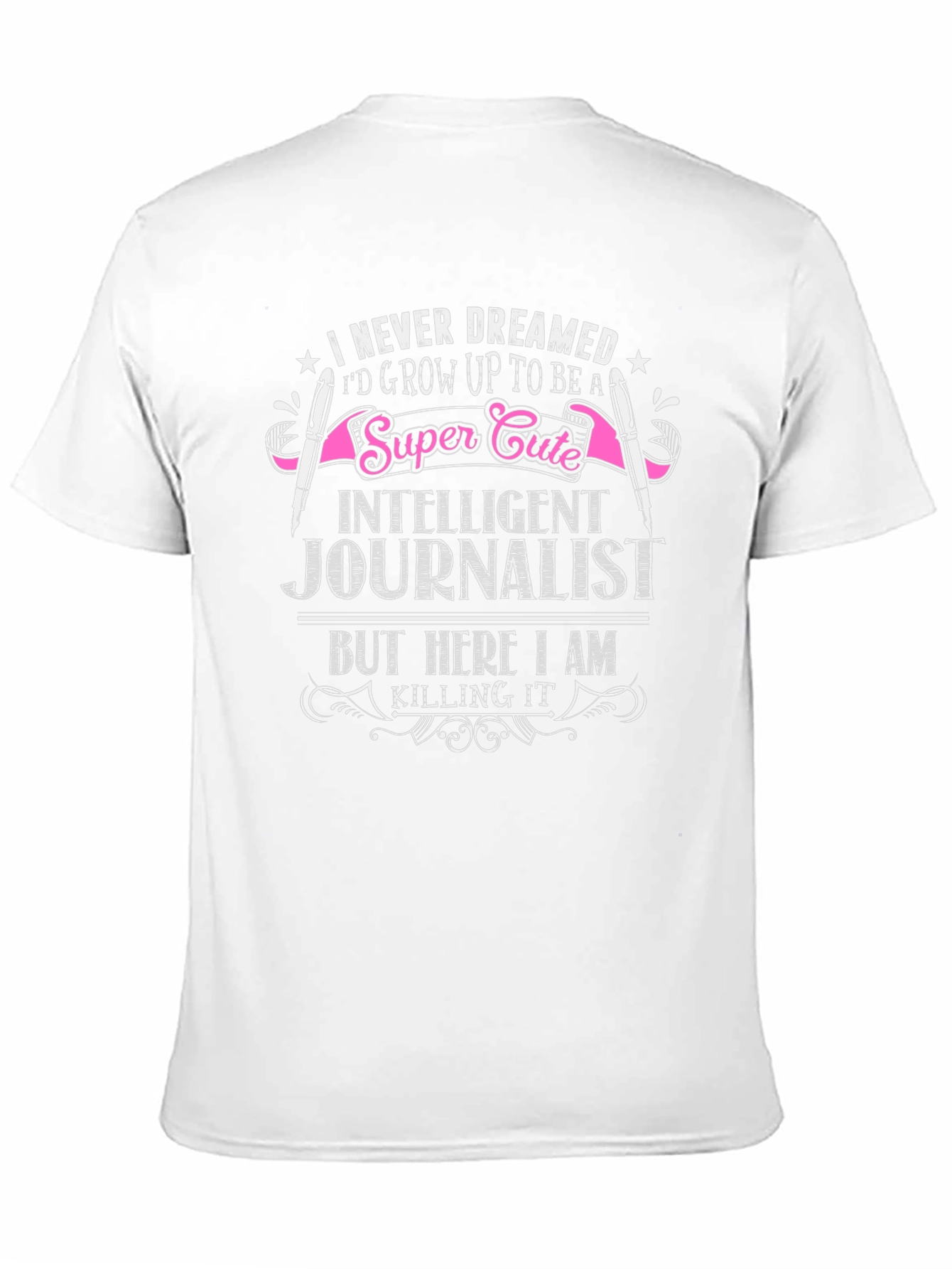 Black Super Cute Journalist Graphic T-Shirt view 11