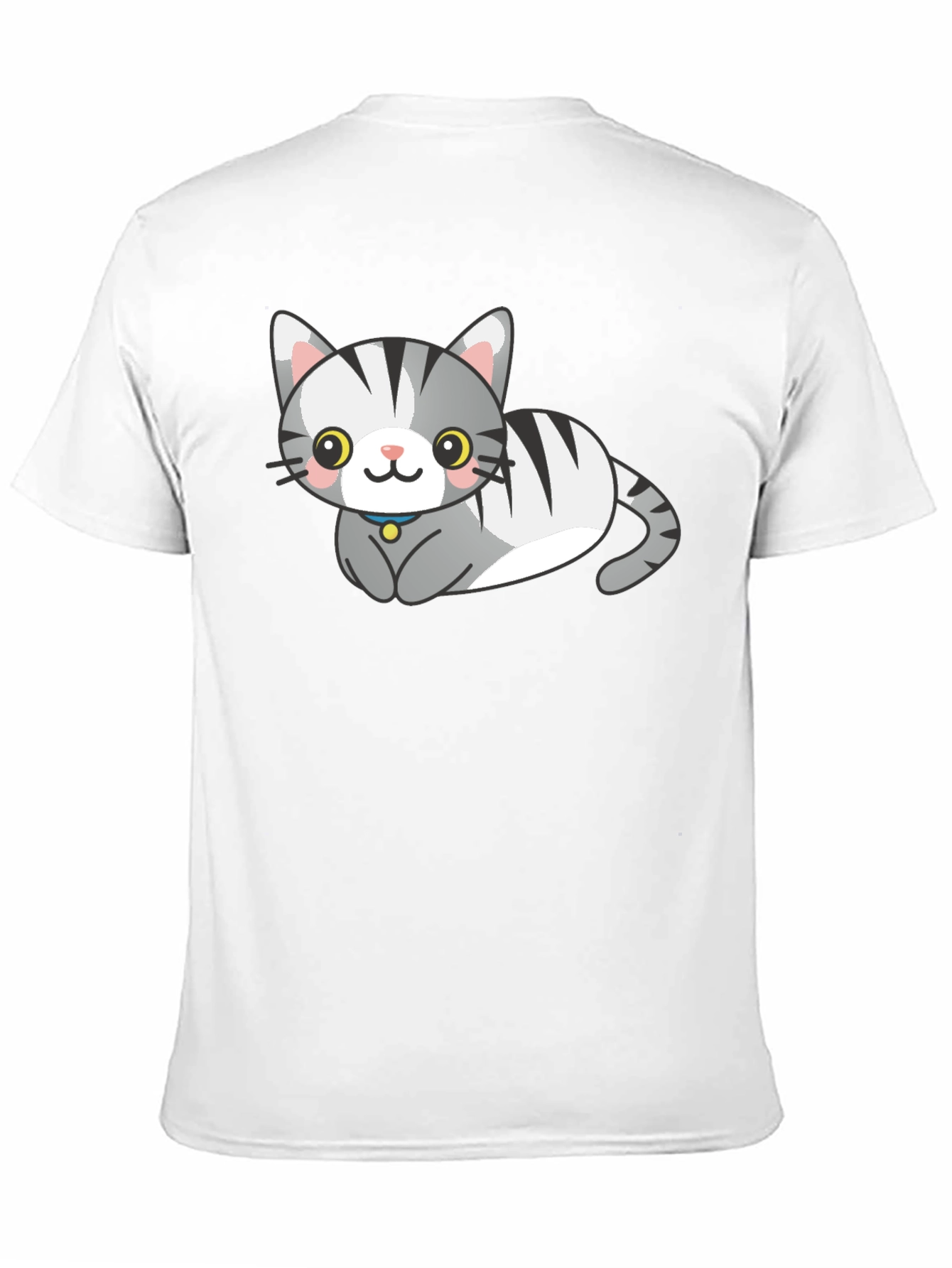 Black Cute Cartoon Cat Graphic Tee view 11