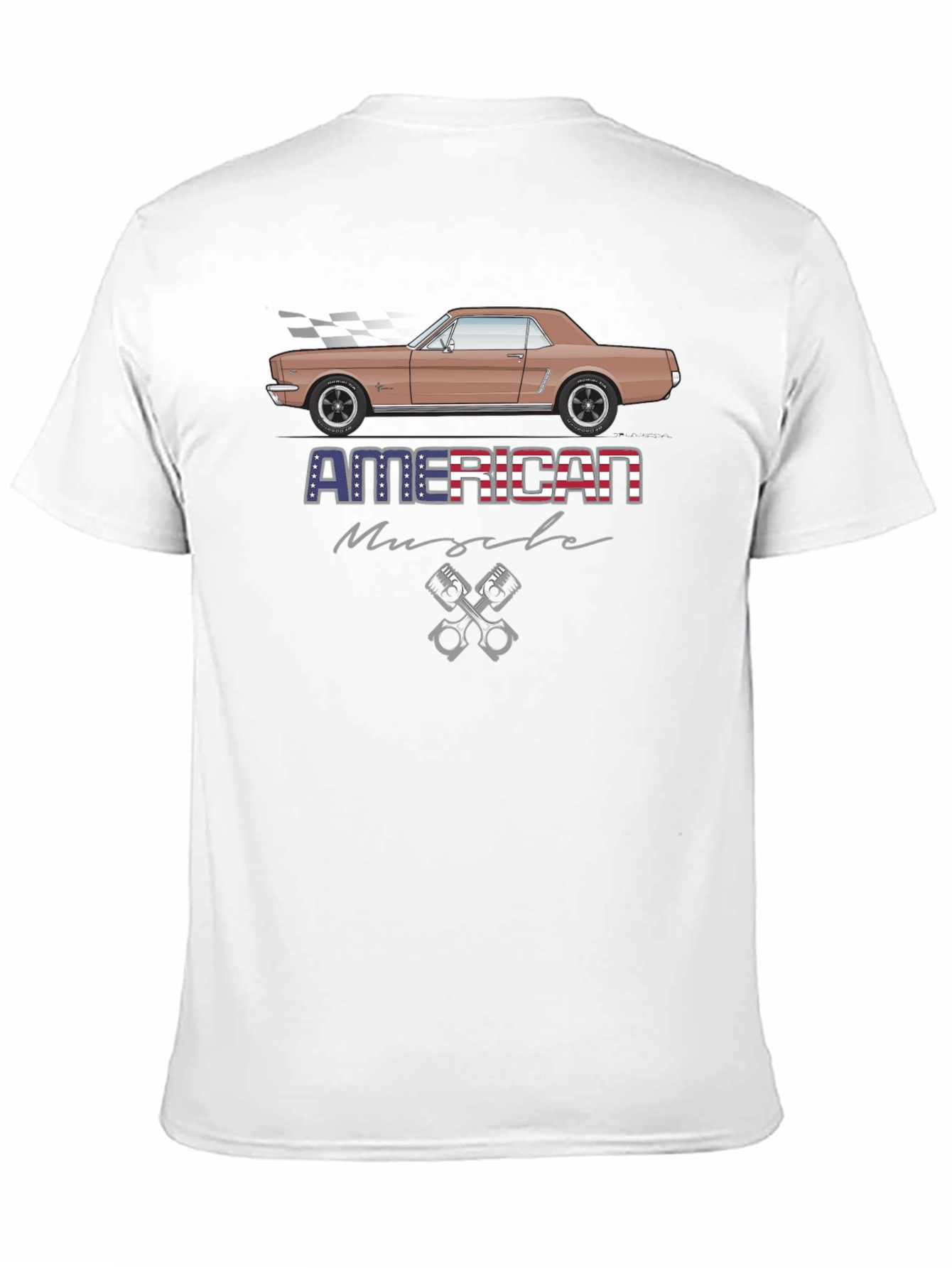 Black American Muscle Car T-Shirt view 11