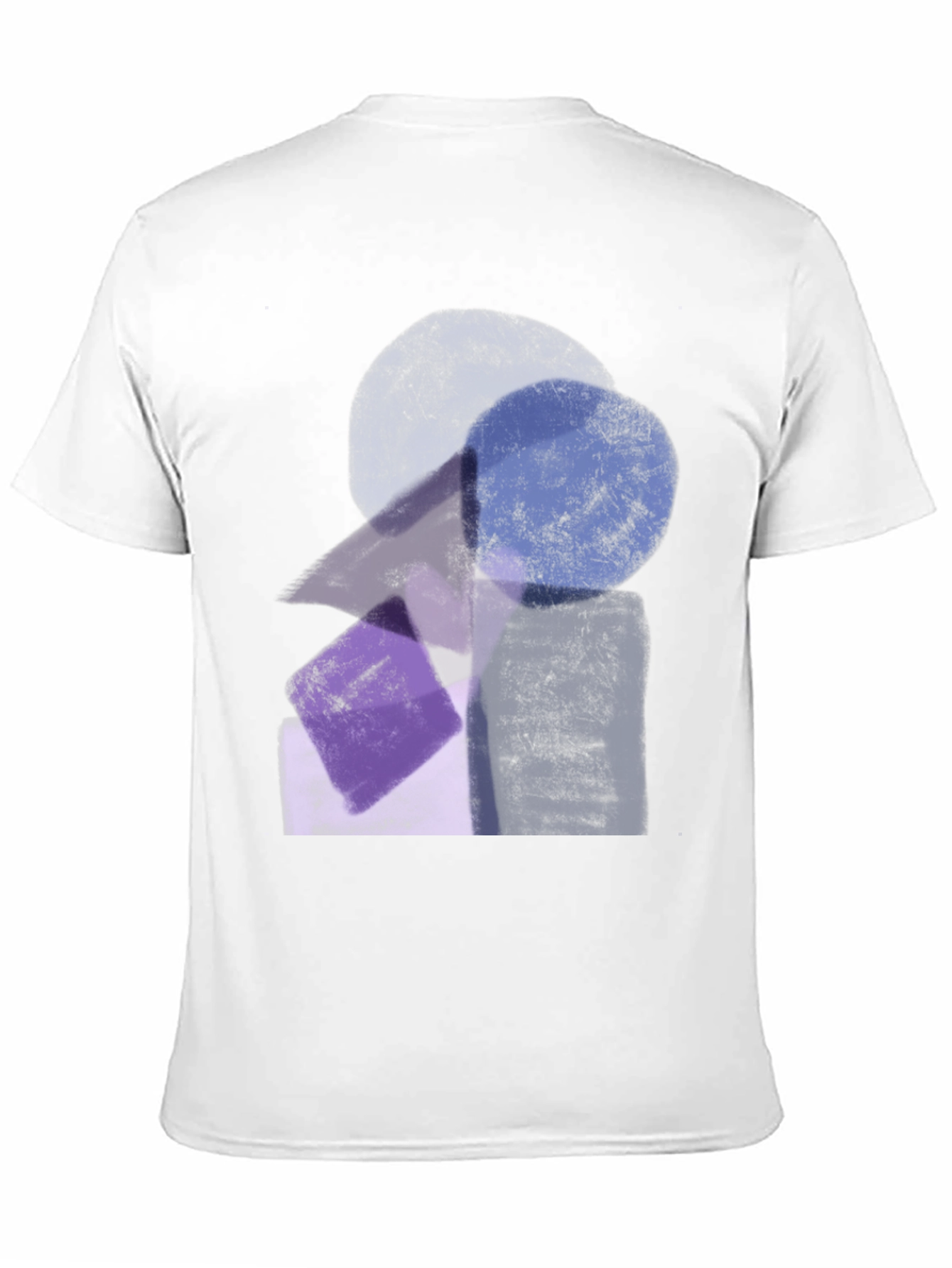 Black Abstract Geometric Print Black Crew Neck T-Shirt view 11