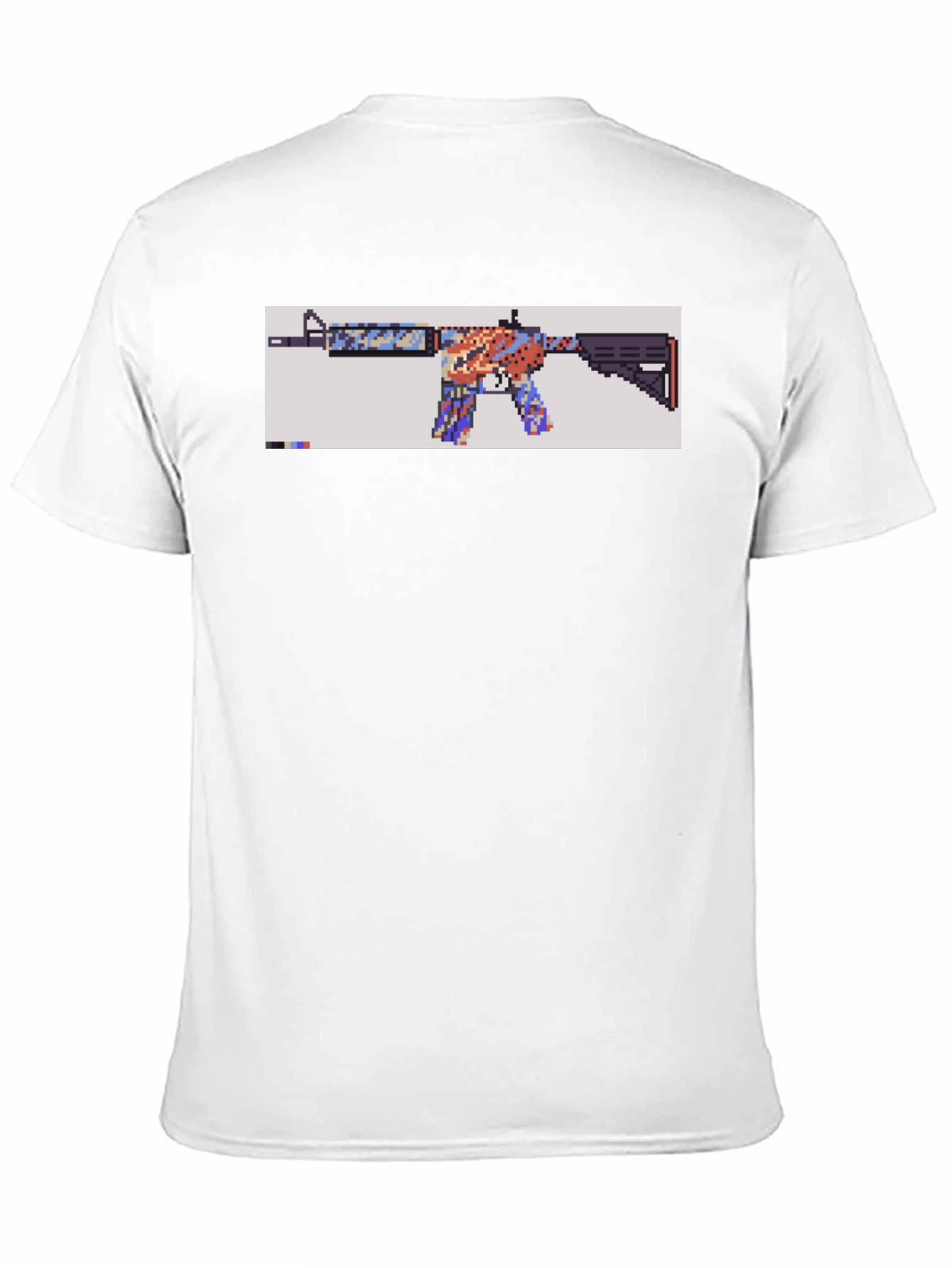 Black Pixelated Rifle Graphic Tee - Black Cotton Comfort view 11