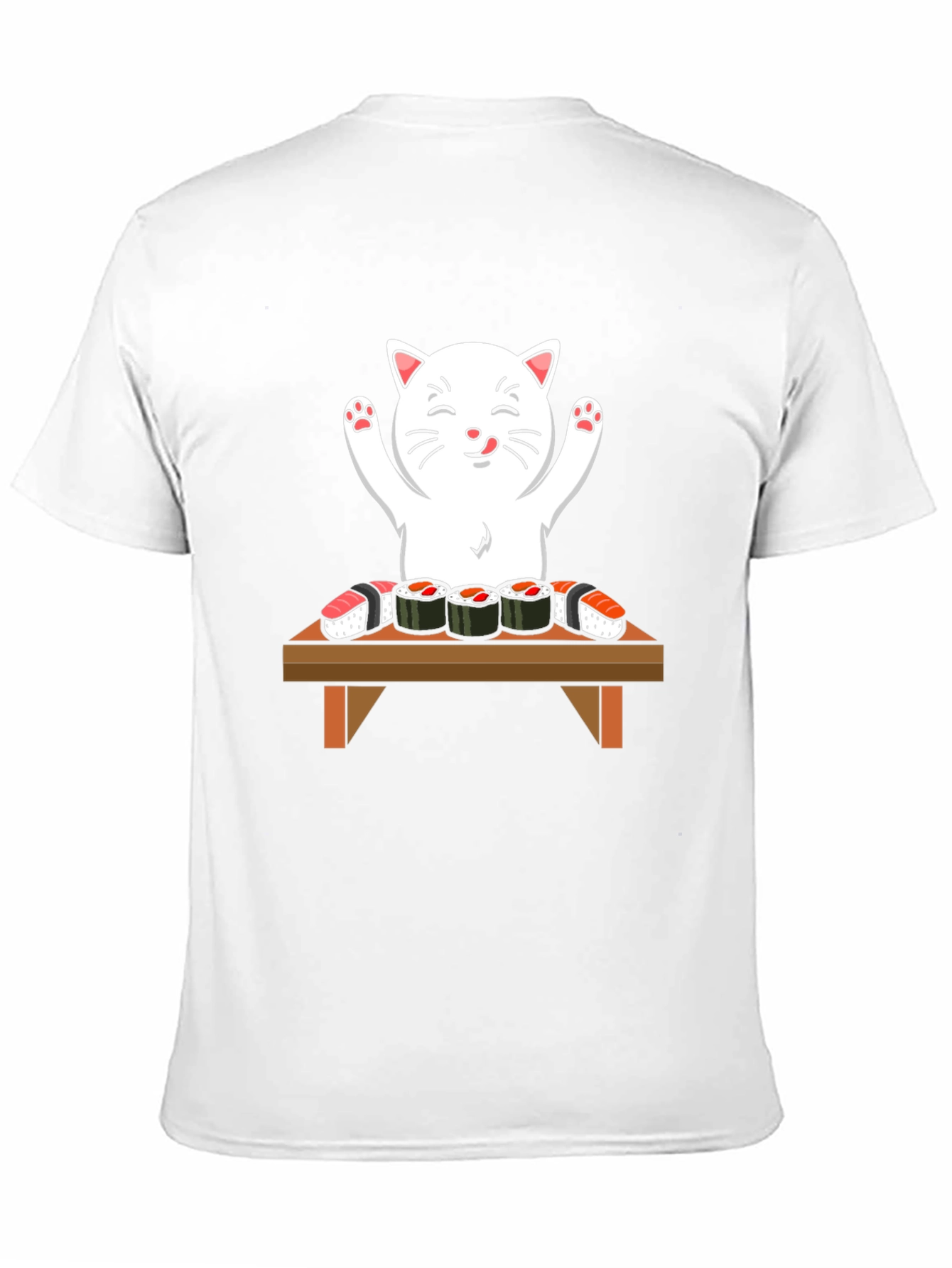 Black Cat Sushi T-Shirt - Cute Kawaii Design view 11