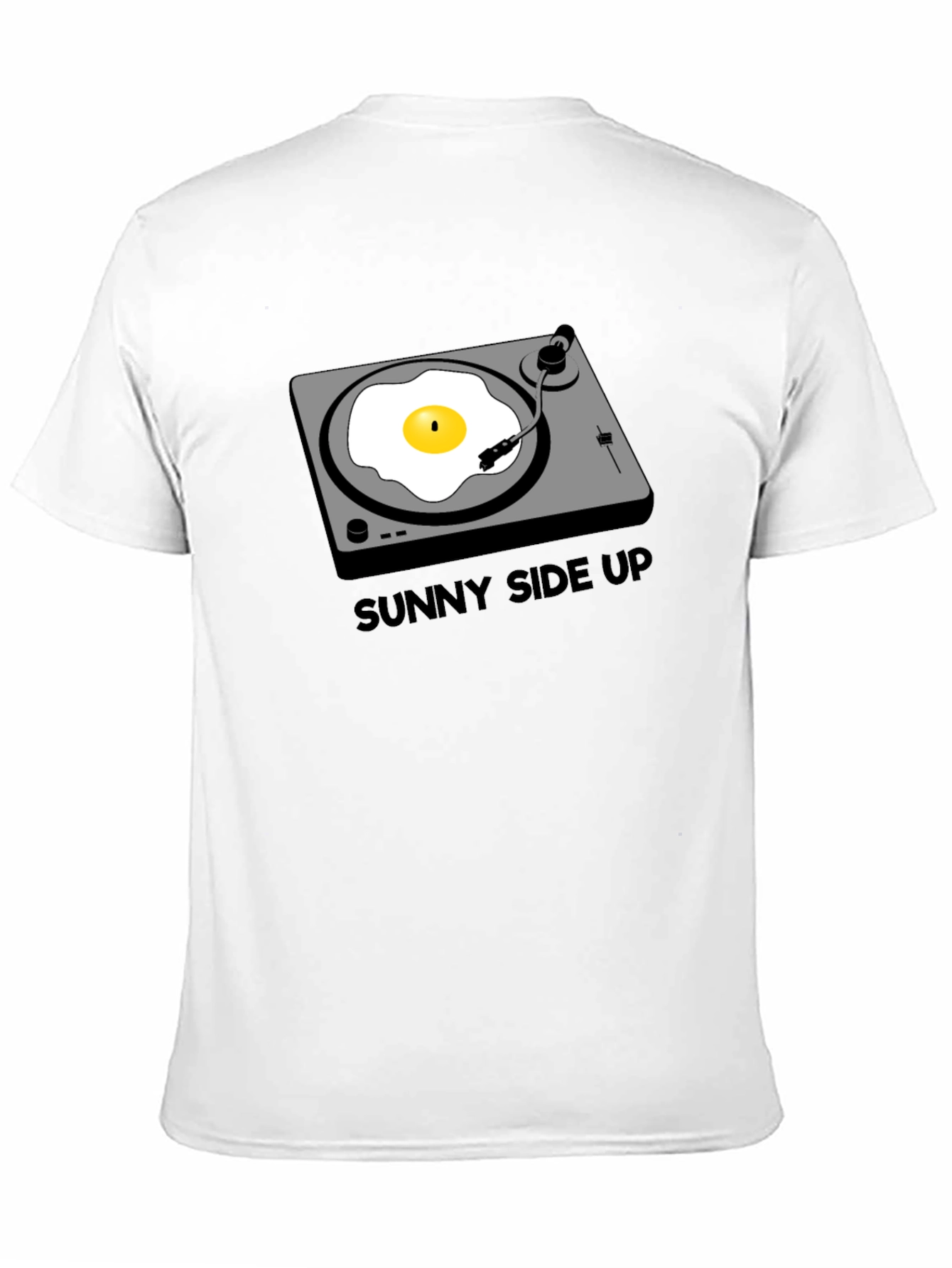 Black Sunny Side Up Turntable T-Shirt view 11