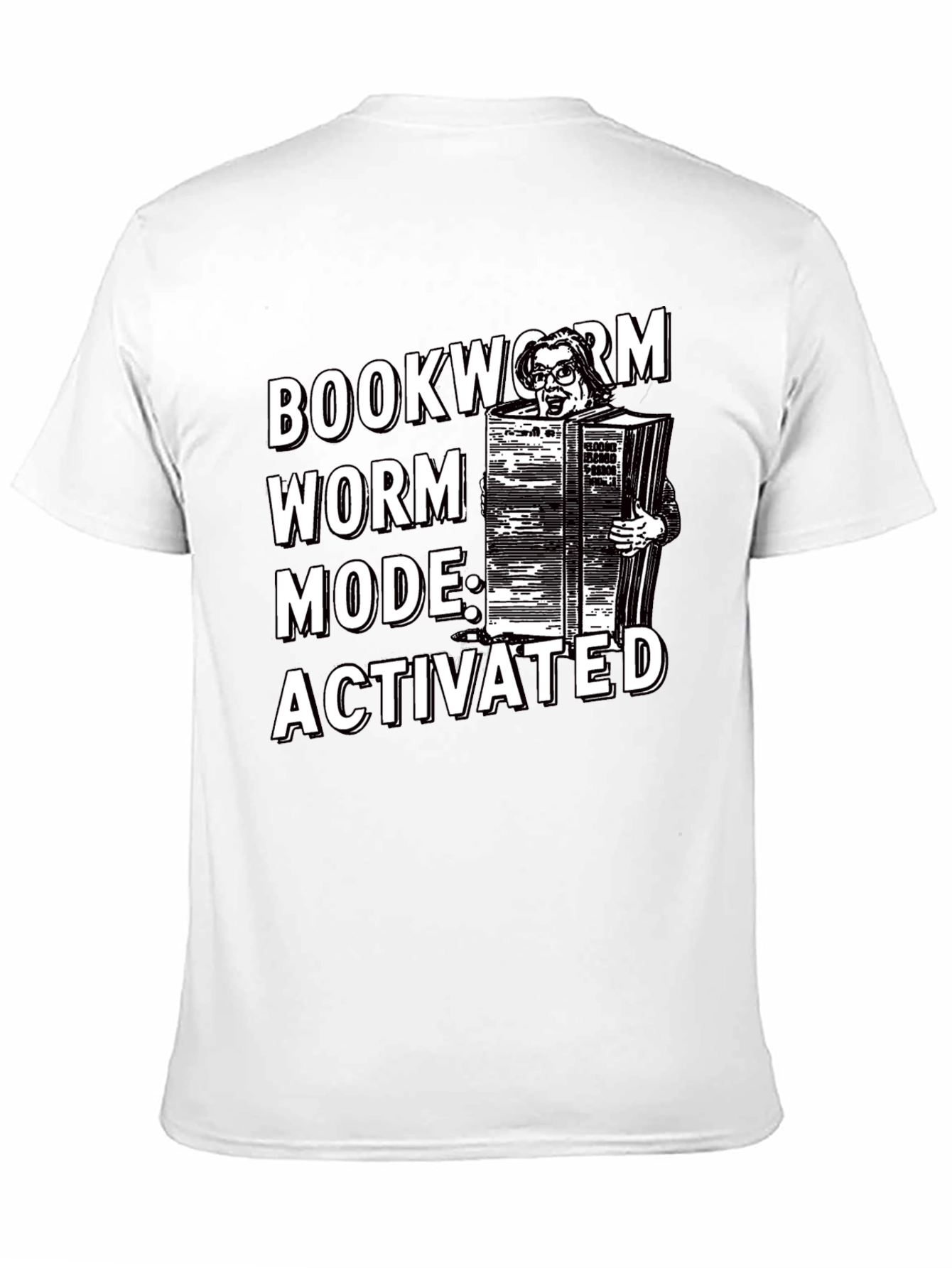 Black Bookworm Mode Activated Graphic T-Shirt view 11