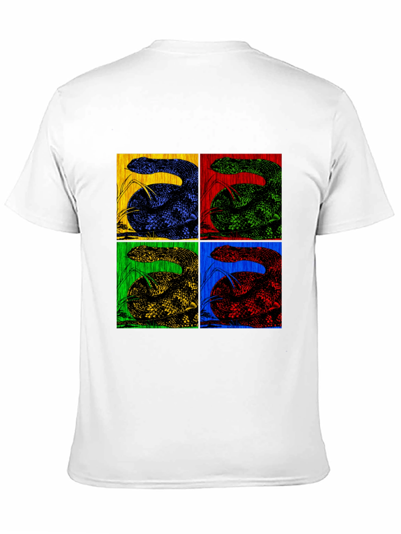 Black Retro Snake Pop Art Black T-Shirt view 11