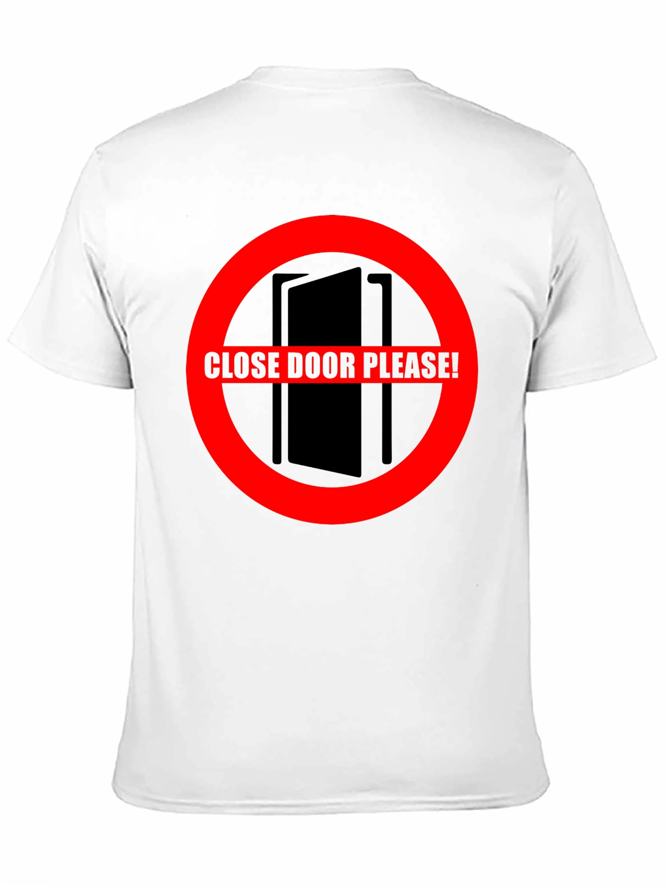 Black Close Door Please! Graphic T-Shirt view 11