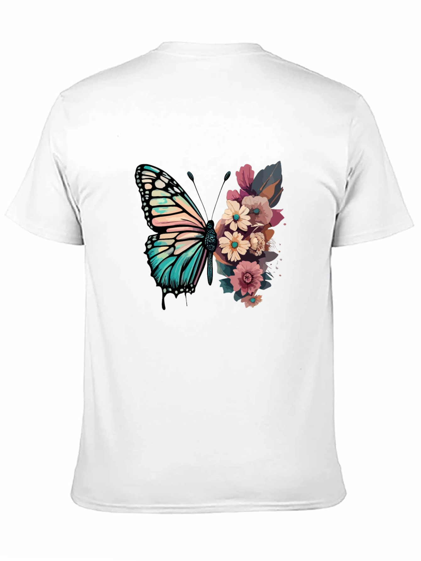 Black Floral Butterfly Graphic Tee - Unique Design view 11