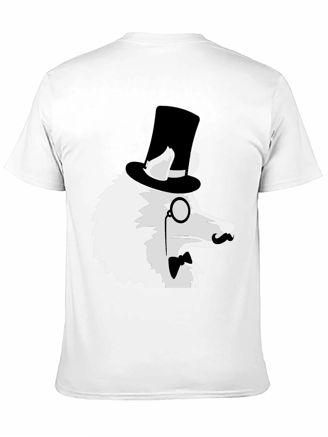 Black Dapper Dog T-Shirt: Top Hat Monocle Bow Tie view 11
