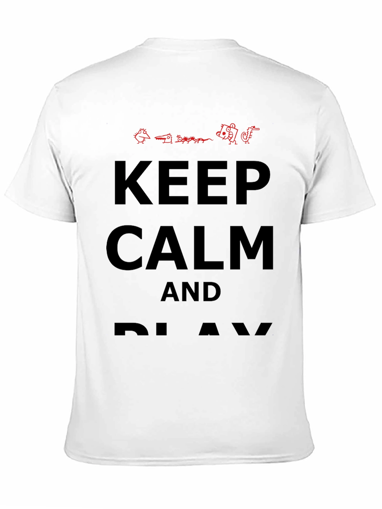 Black Keep Calm and Play T-Shirt - Novelty Graphic Tee view 11