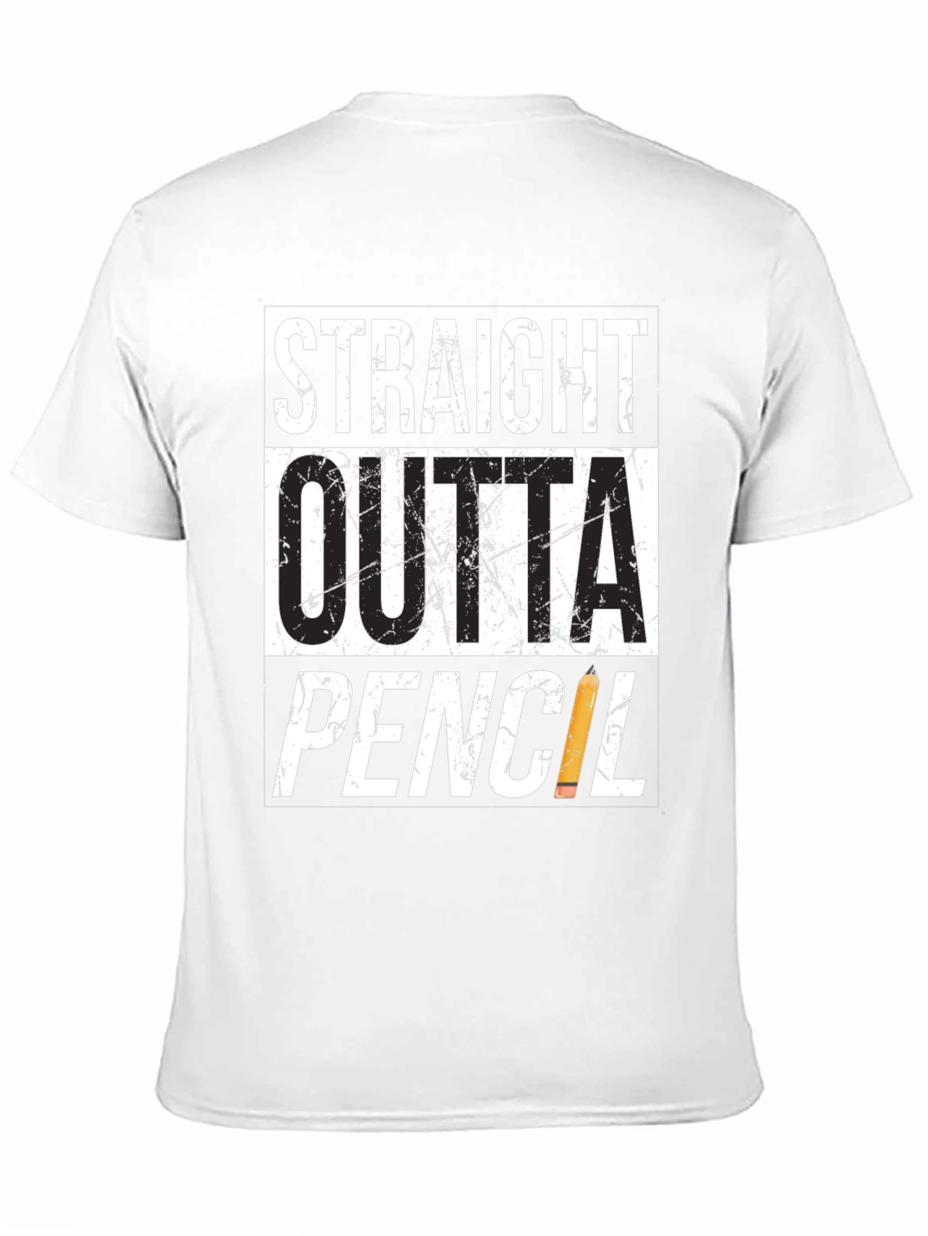 Black Straight Outta Pencil T-Shirt - Black Graphic Tee view 11