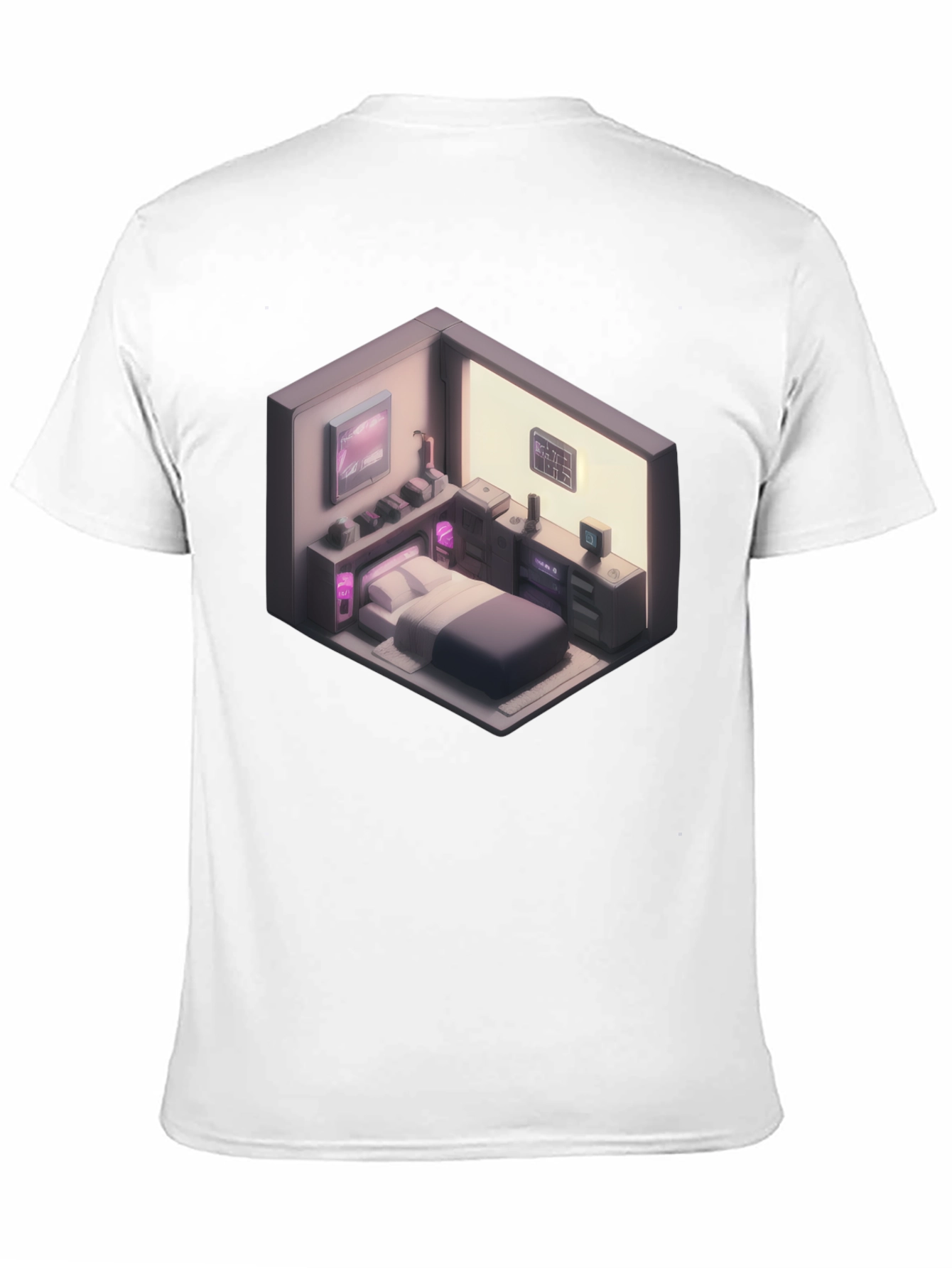 Black Isometric Room Graphic T-Shirt view 11