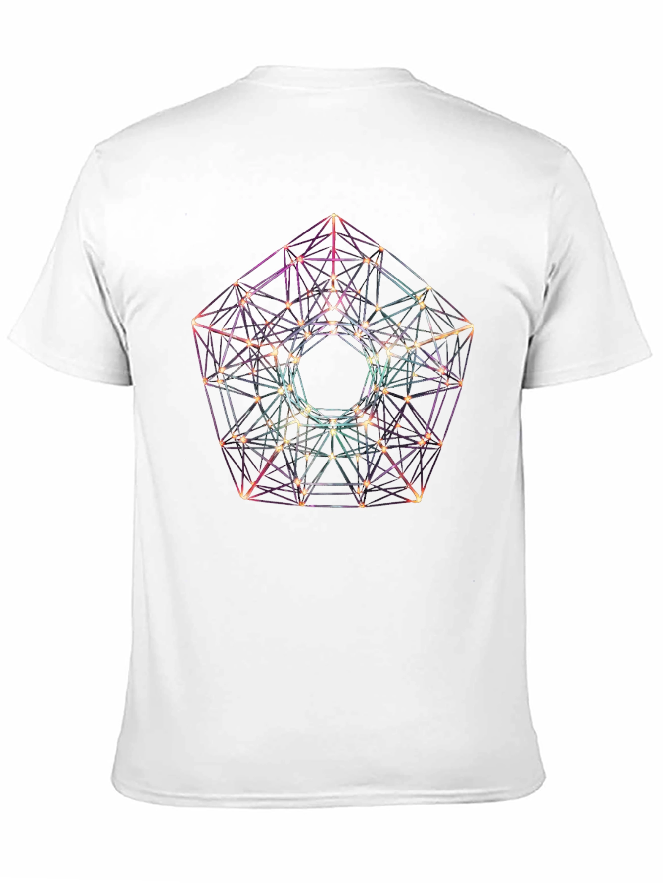 Black Geometric Design Black T-Shirt view 11