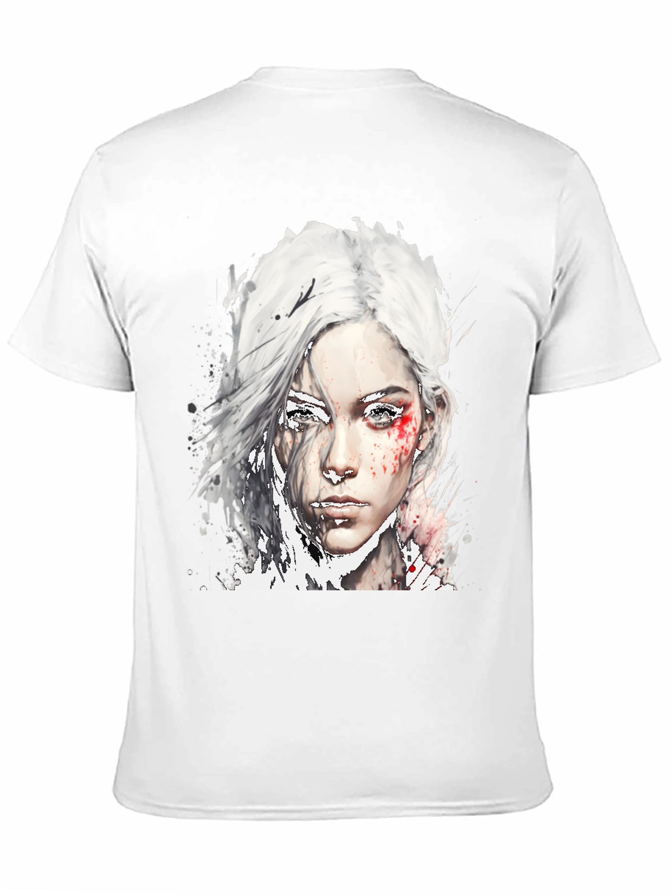 Black Watercolor Woman Graphic Black T-Shirt view 11