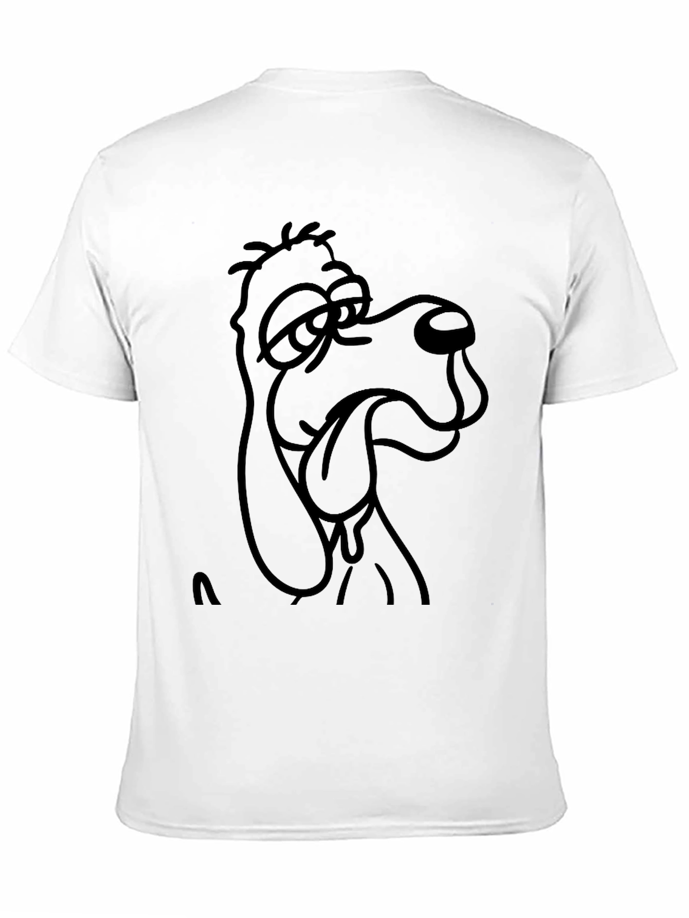 Black Funny Cartoon Dog Graphic Black T-Shirt view 11