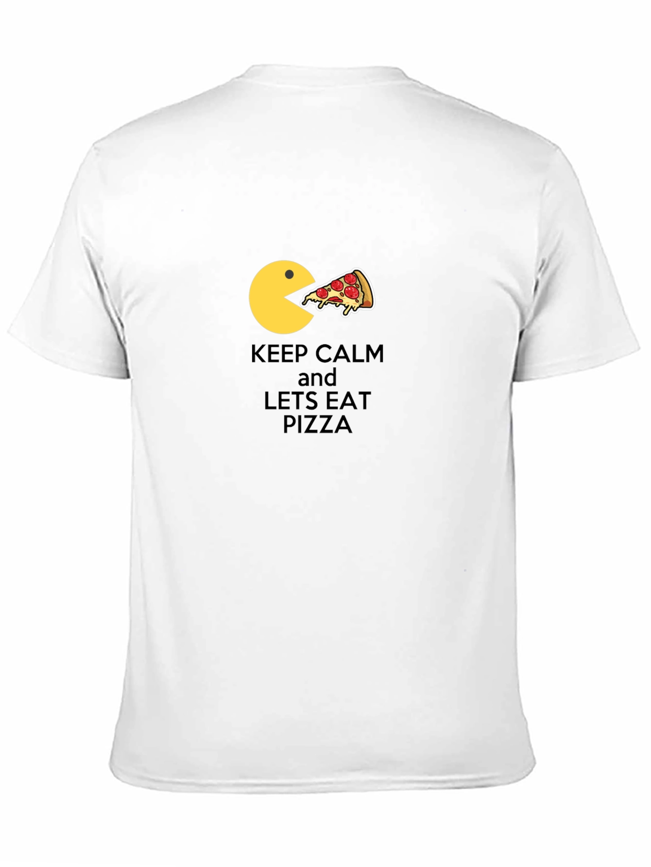 Keep Calm & Eat Pizza Black Graphic Tee - 11