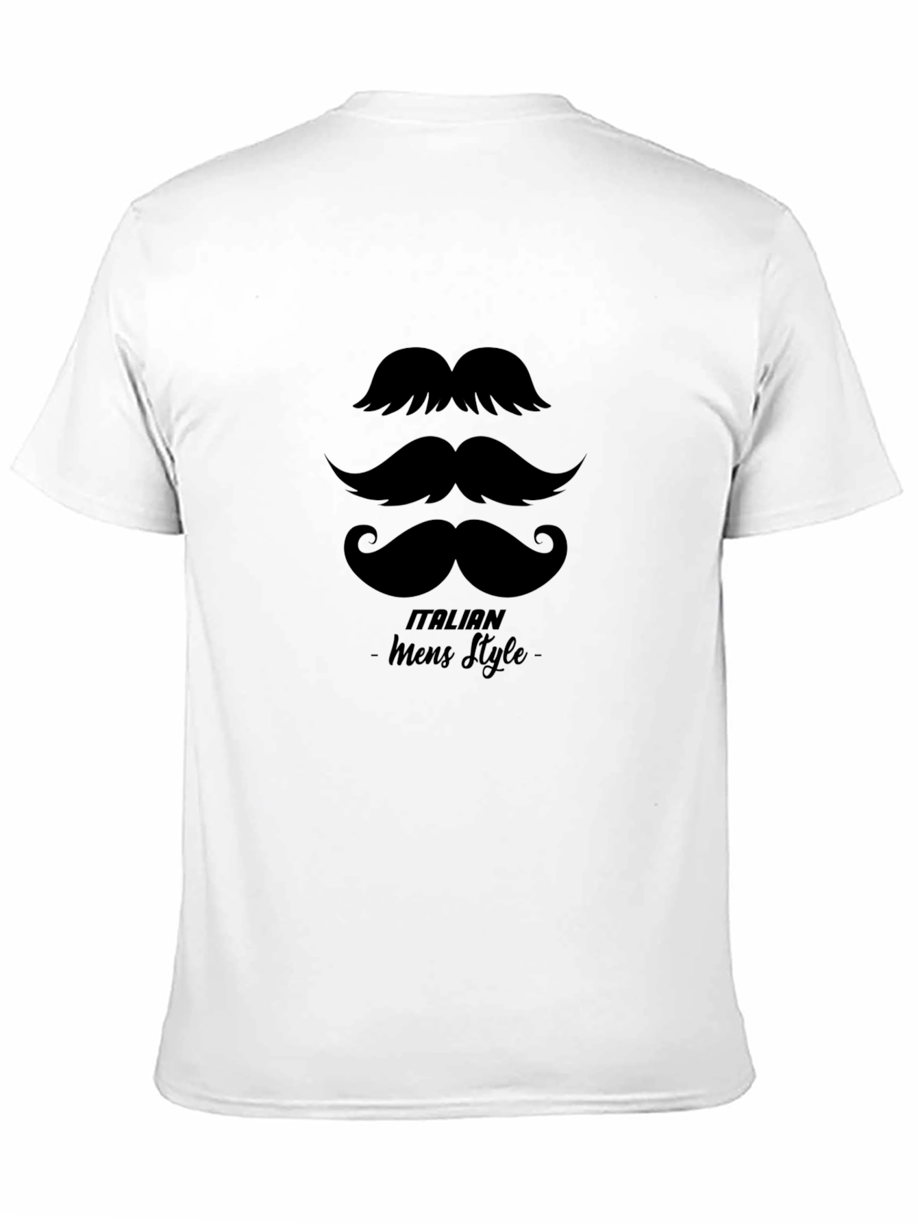 Black Italian Mens Style Mustache T-Shirt view 11