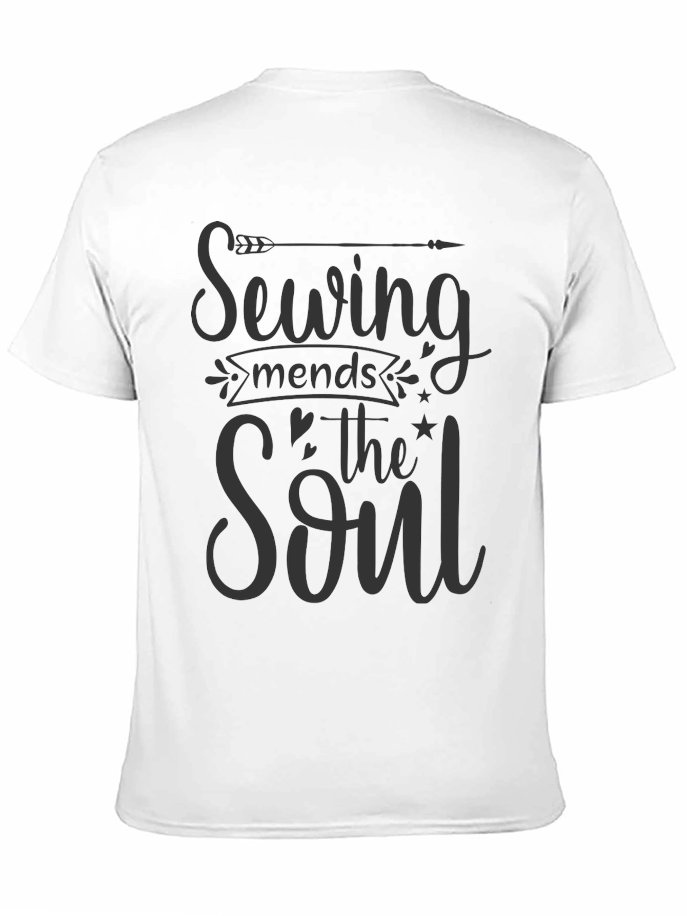 Black Sewing Mends The Soul Graphic T-Shirt view 11