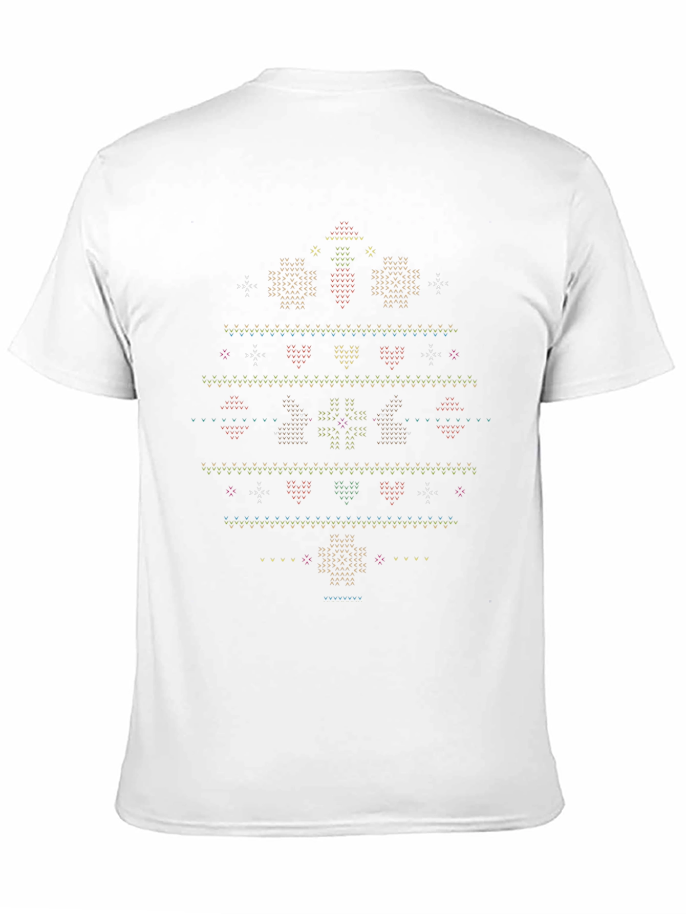 Black Novelty Christmas Sweater Pattern T-Shirt view 11