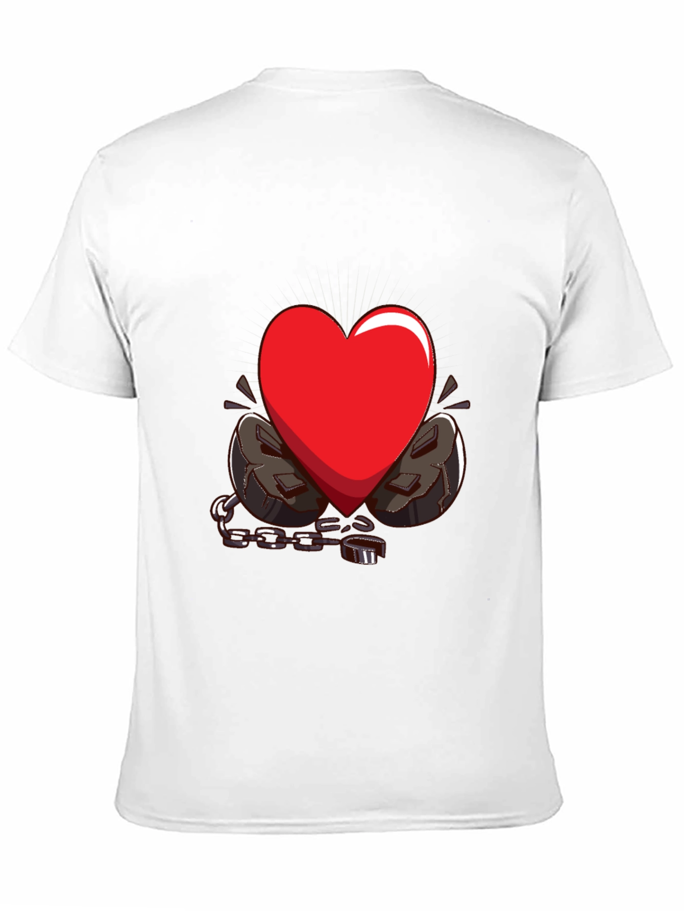 Black Heart in Chains Graphic T-Shirt - Black view 11