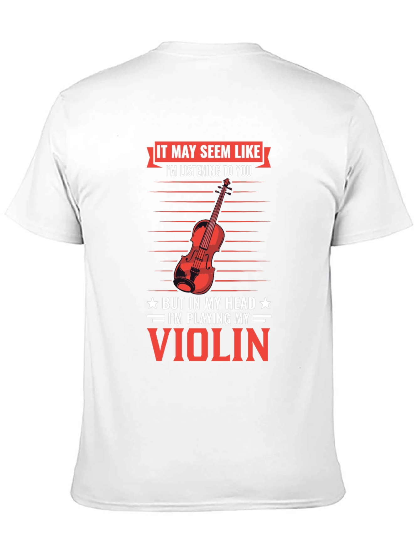 Black Funny Violinist T-Shirt - I'm Playing My Violin in My Head Tee view 11