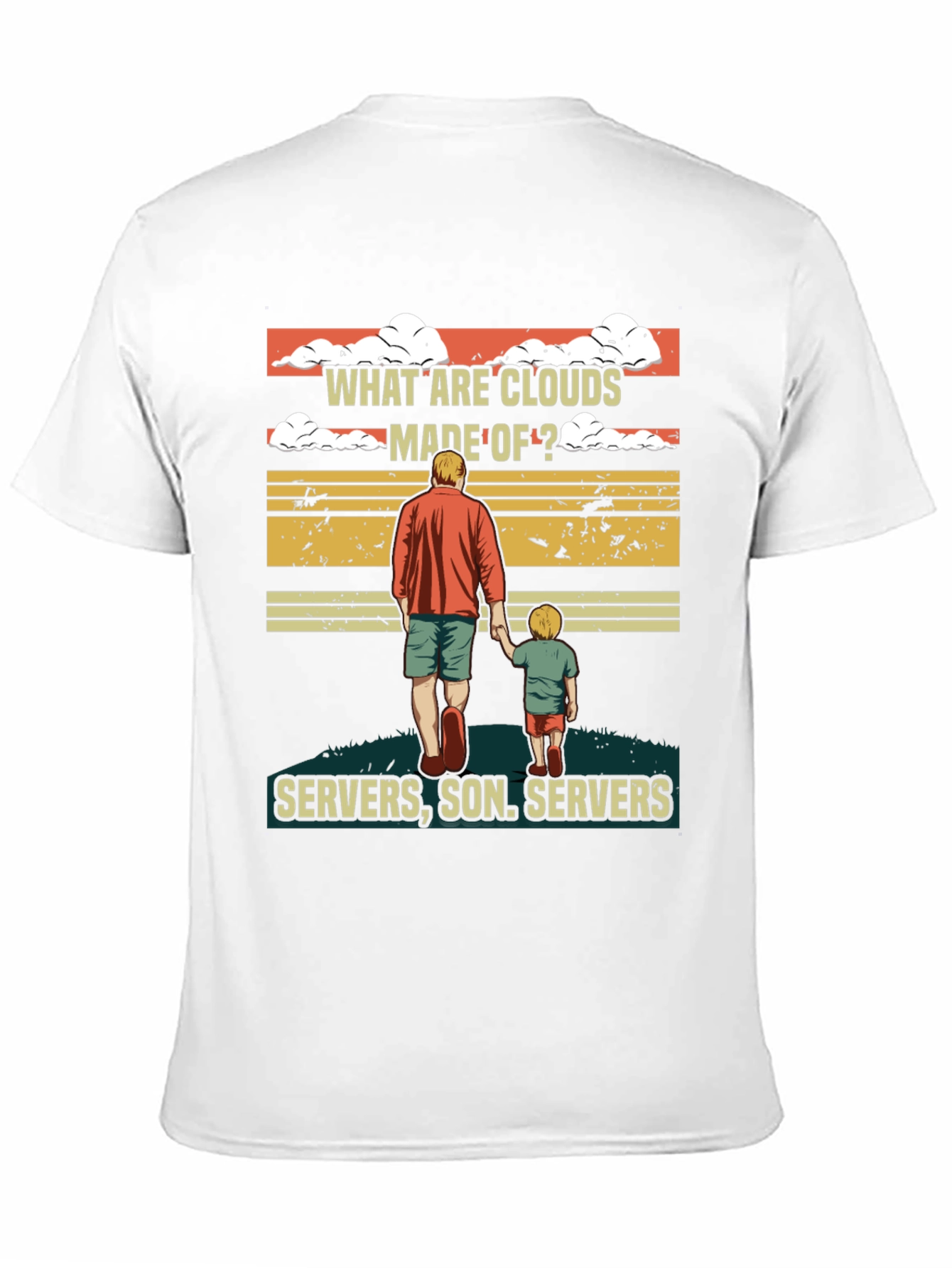 Black What Are Clouds Made Of T-Shirt - Servers, Son view 11