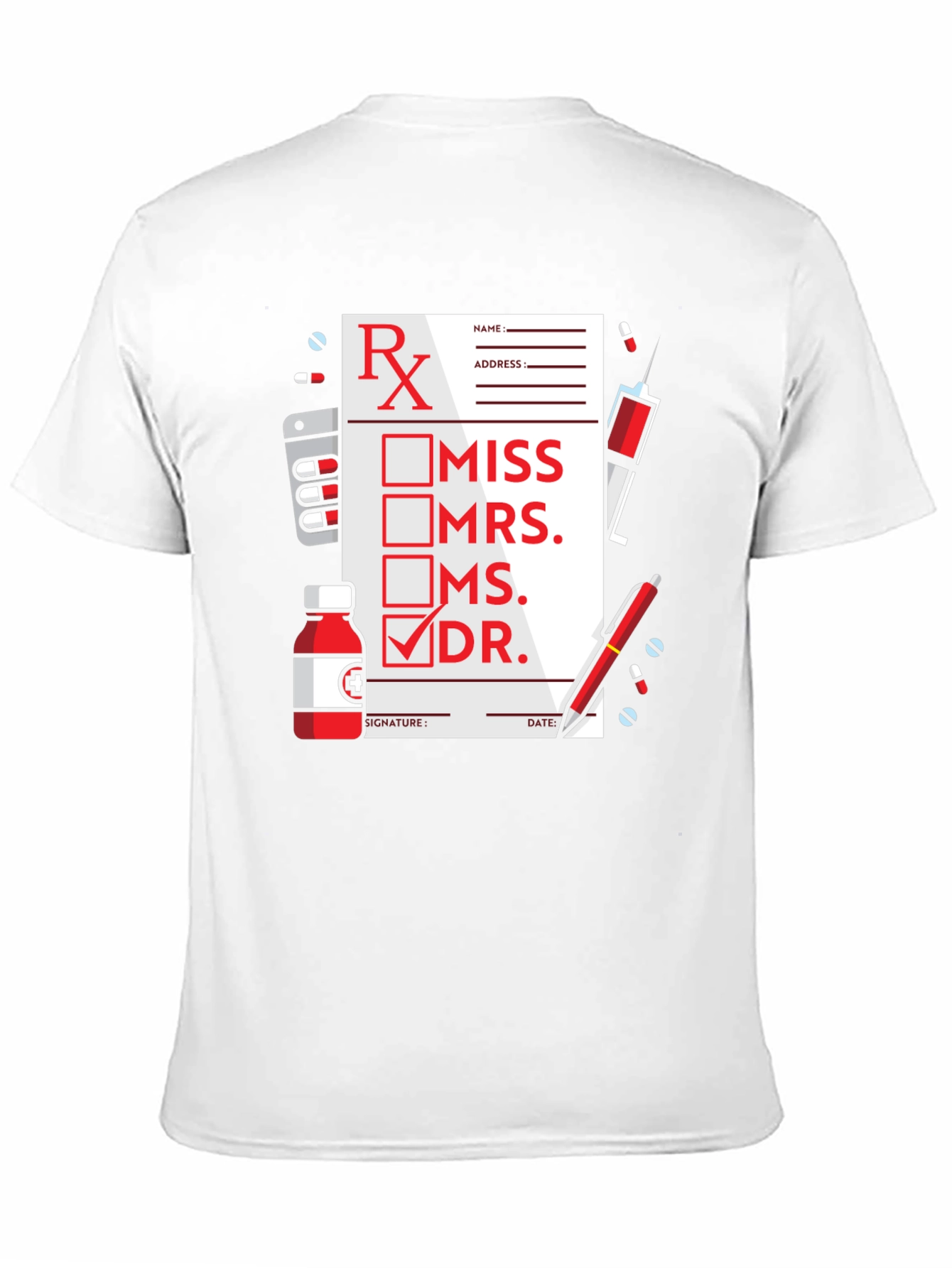 Black Doctor Prescription T-Shirt - Novelty Doctor Gift view 11