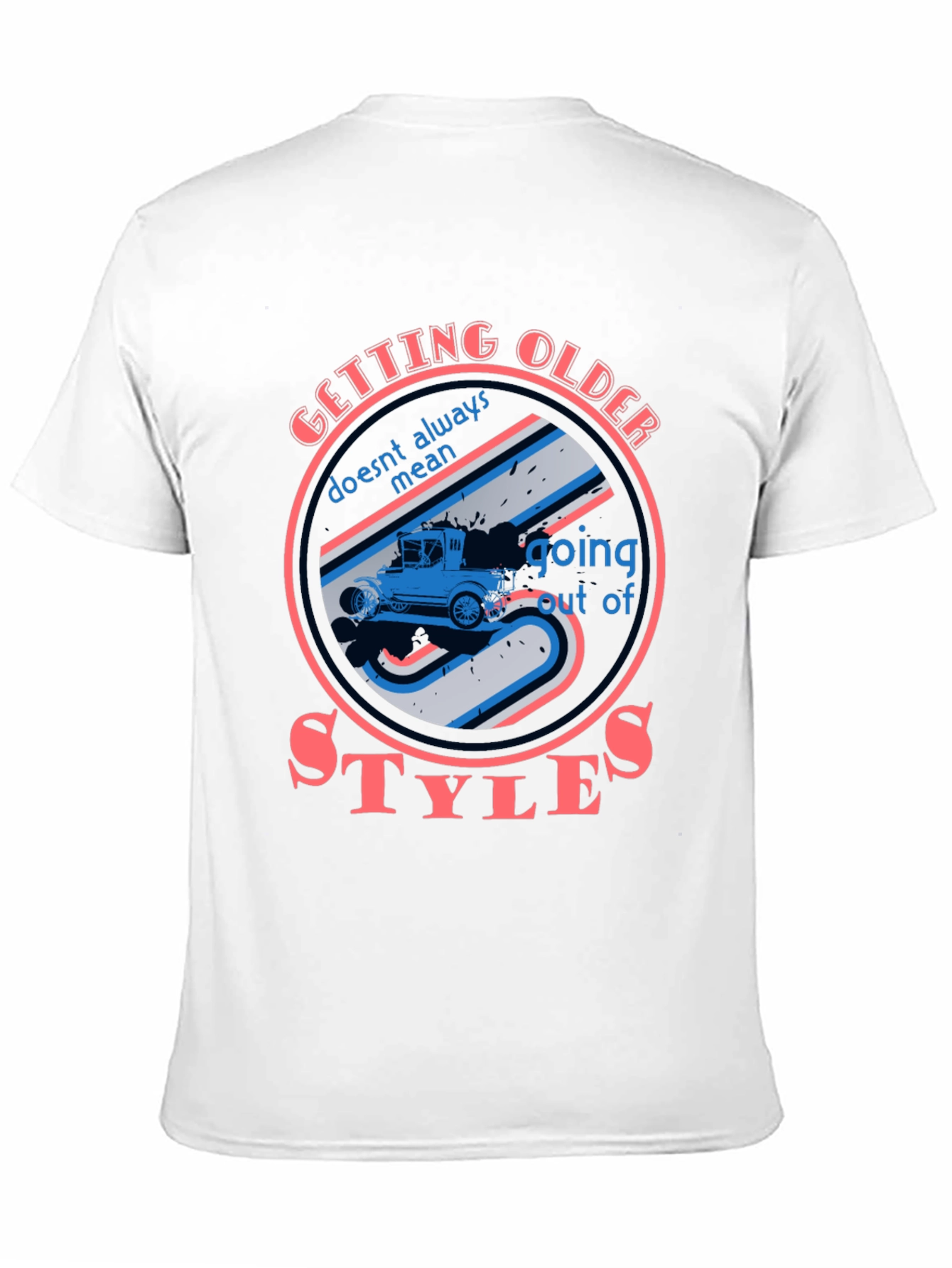 Black Retro Car Graphic T-Shirt - Getting Older Doesn't Mean Out of Style view 11