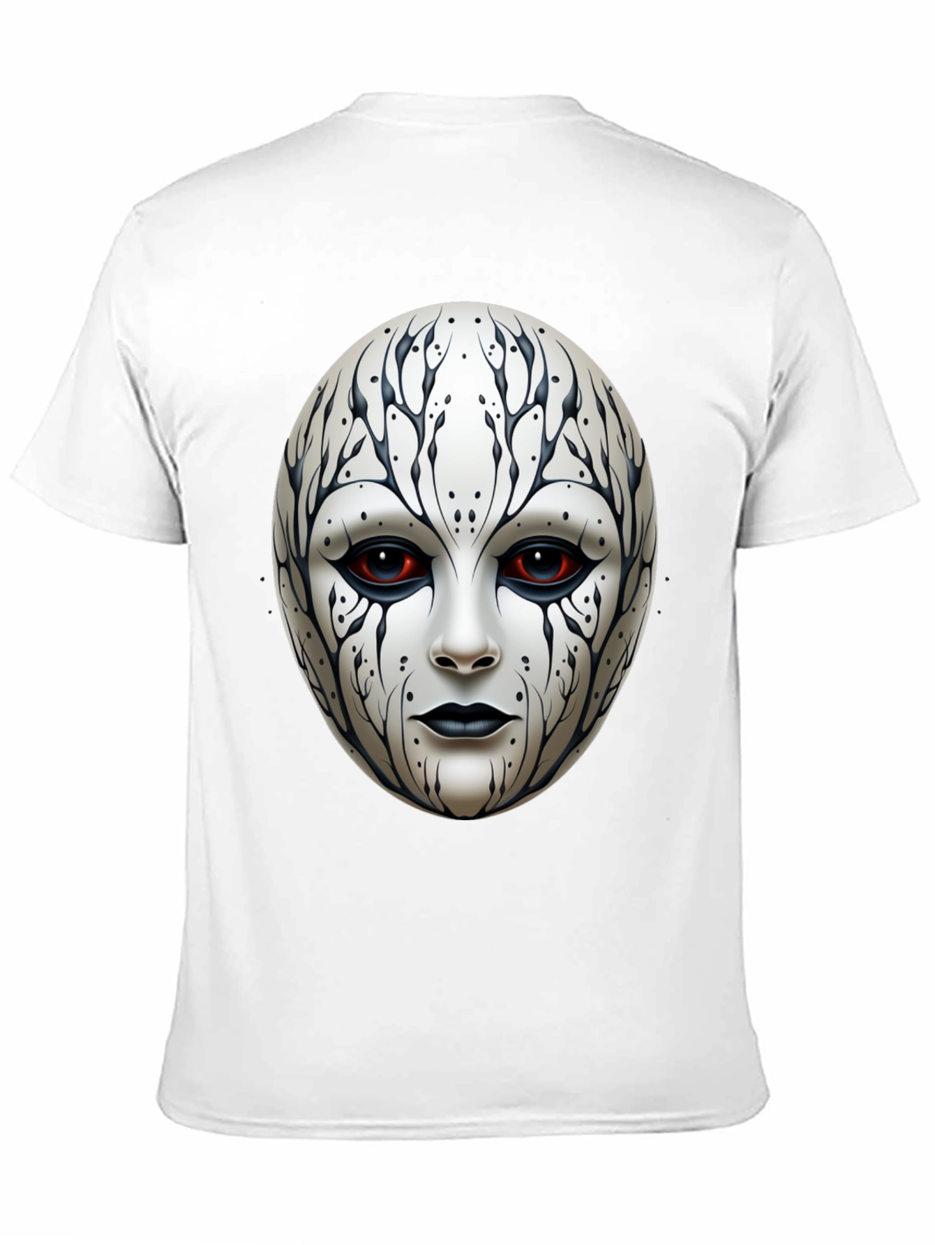 Black Mystic Face Graphic Tee - Black Cotton Blend view 11