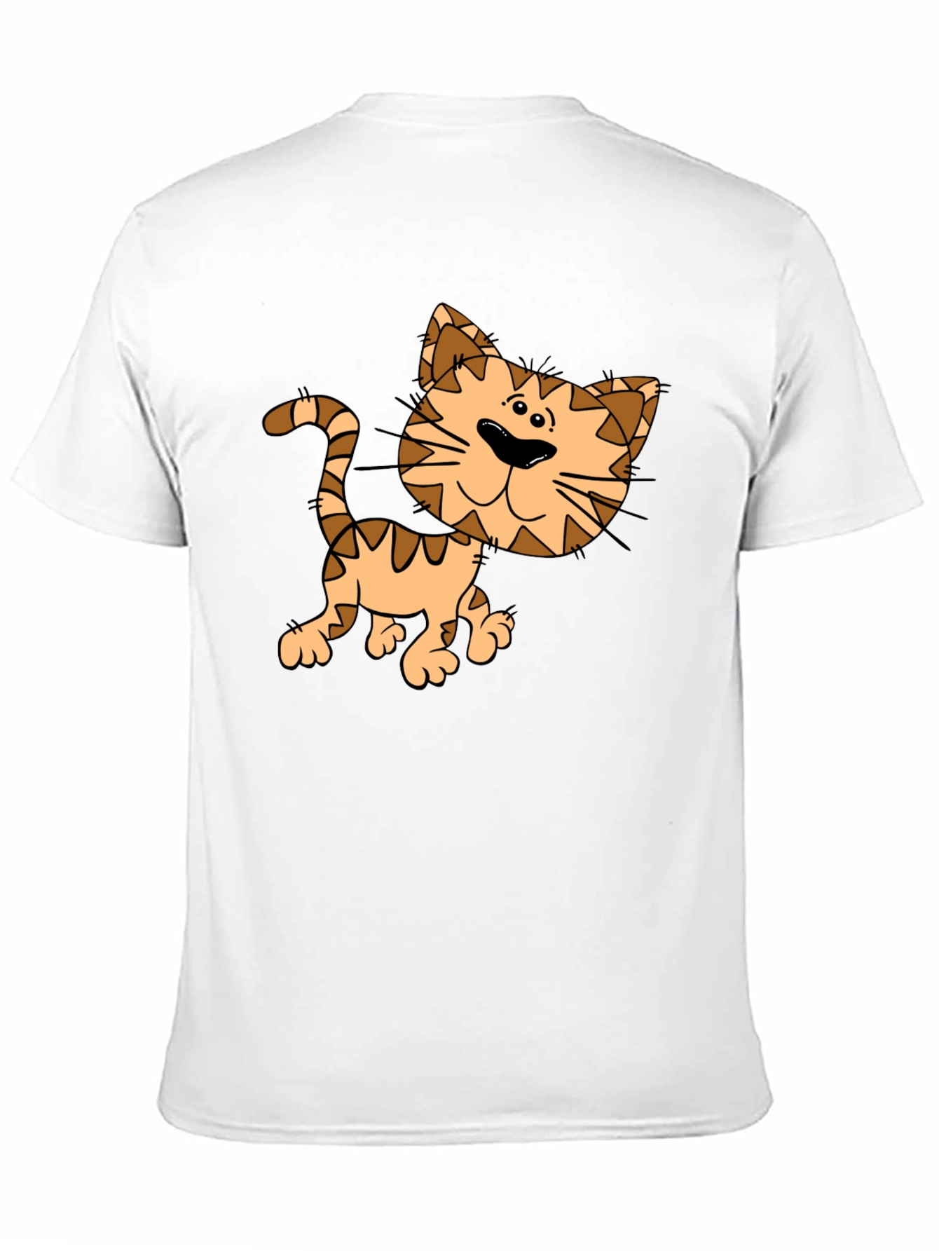 Black Cartoon Cat Graphic Black T-Shirt view 11