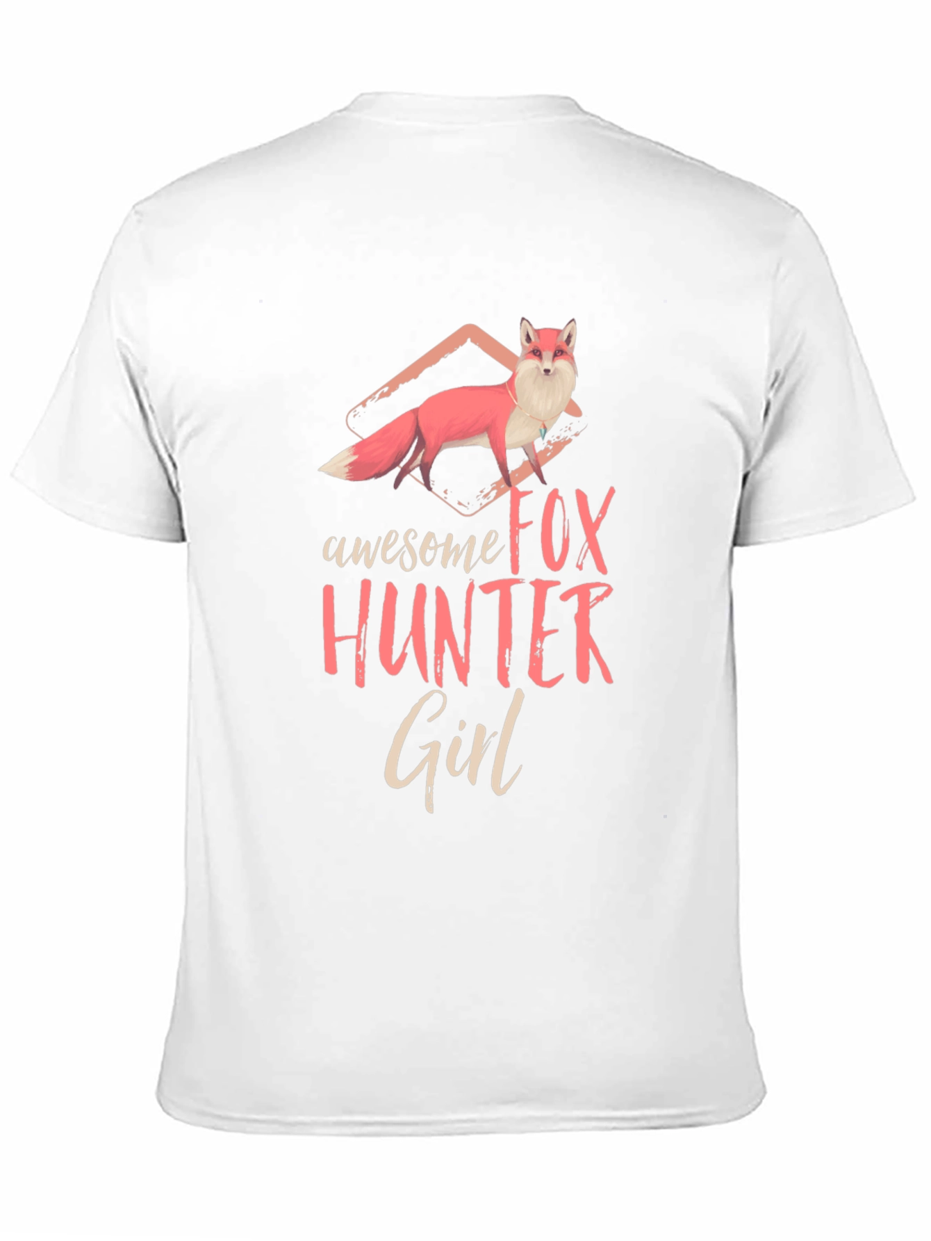 Black Awesome Fox Hunter Girl Graphic T-Shirt view 11