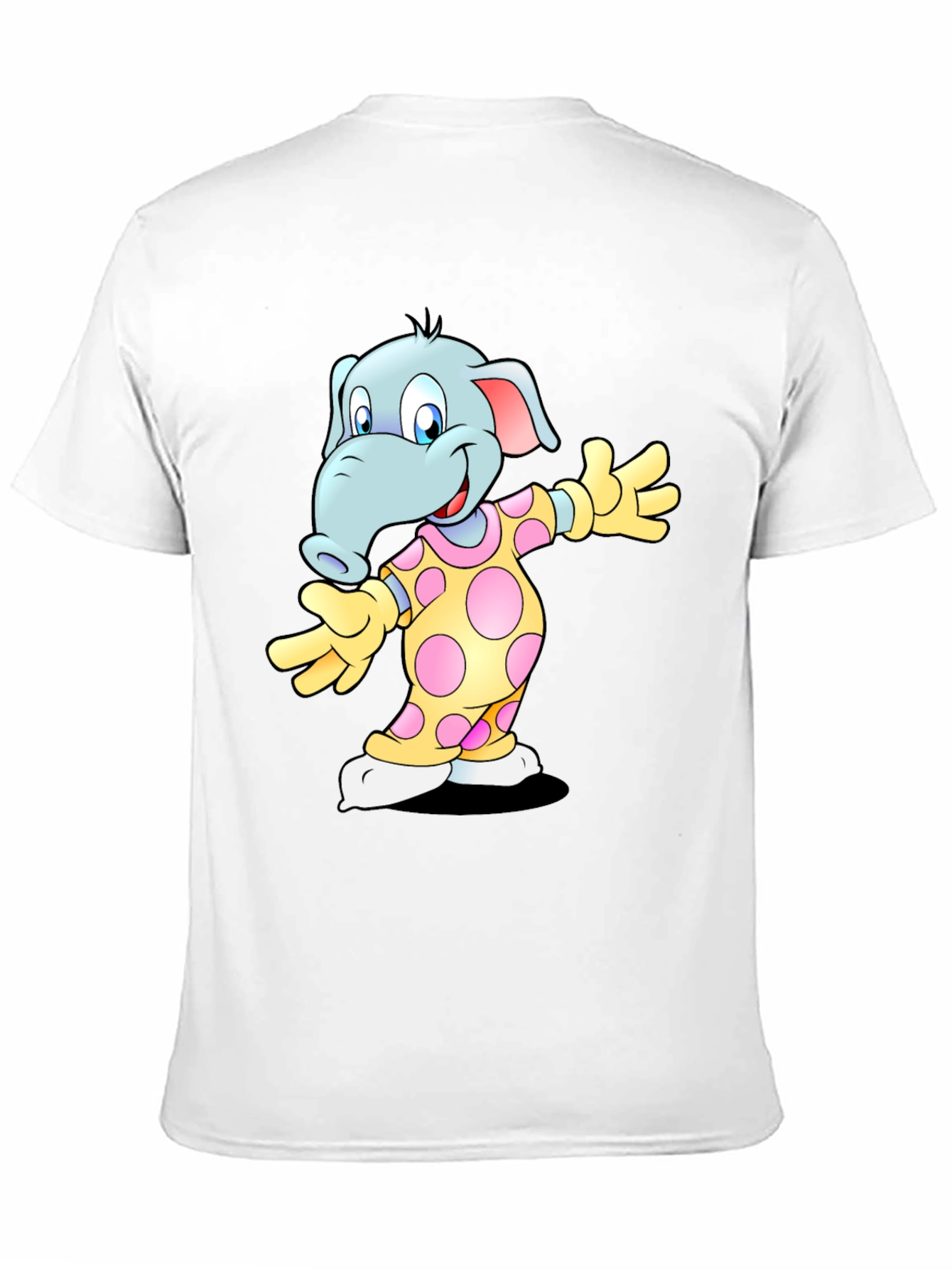 Black Cartoon Elephant Print Black T-Shirt view 11