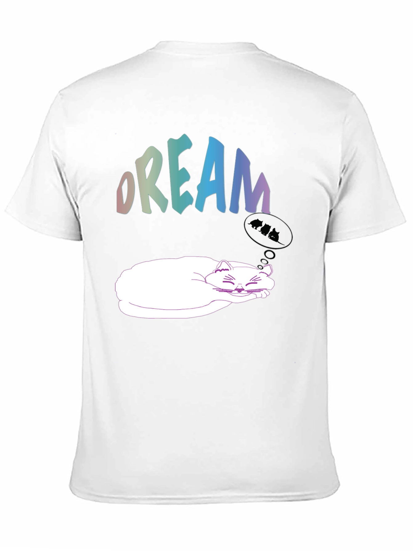 Black Dreaming Cat Graphic Tee - Soft Cotton Comfort view 11