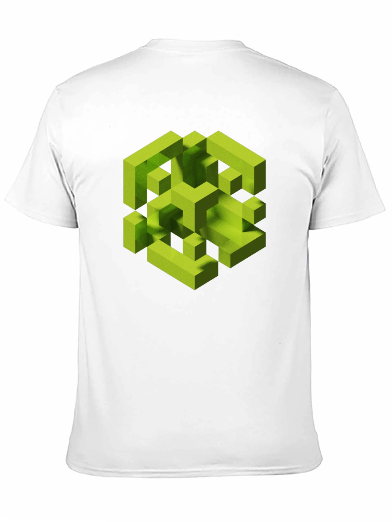 Black Abstract Geometric Cube Graphic Tee - Black view 11