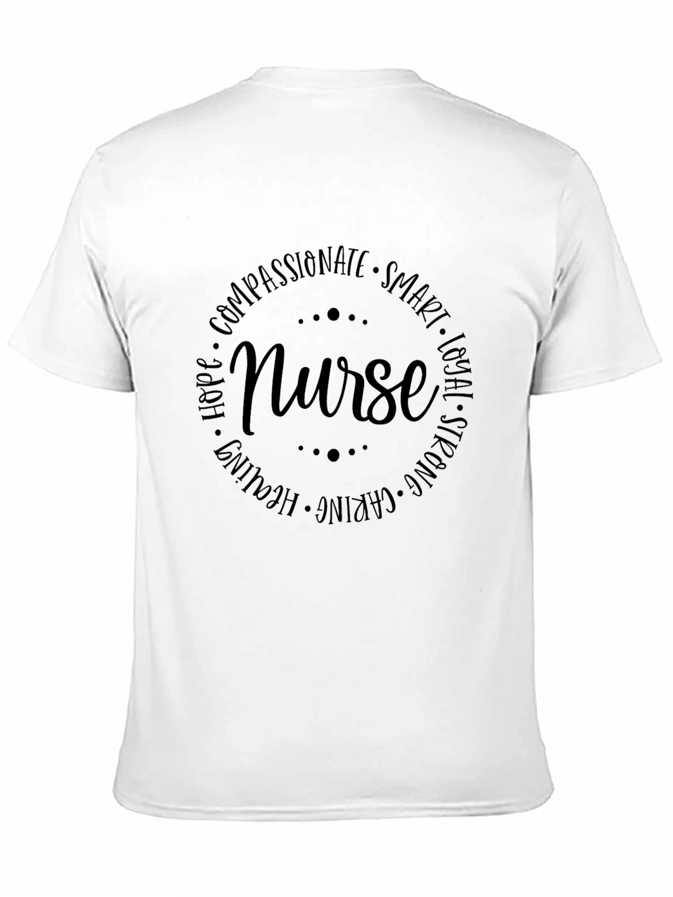 Black Nurse Compassionate Smart Black T-Shirt view 11