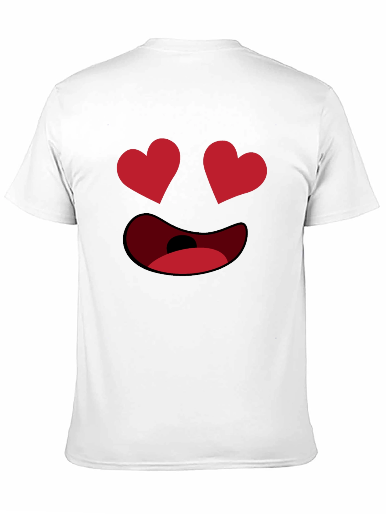 Black Heart Eyes Emoji Black T-Shirt - Express Your Love! view 11