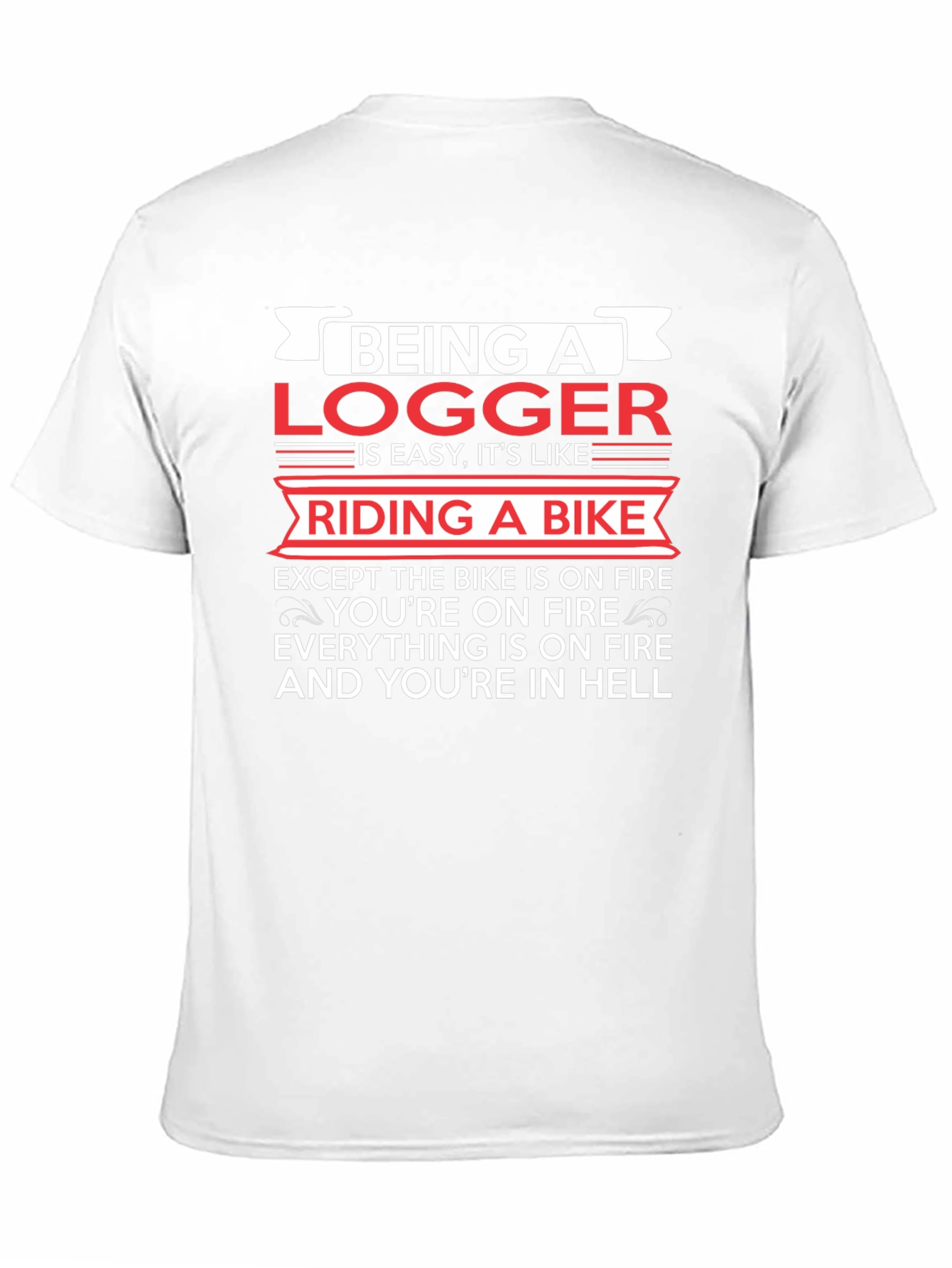 Black Logger On Fire T-Shirt: Funny Graphic Tee for Loggers view 11
