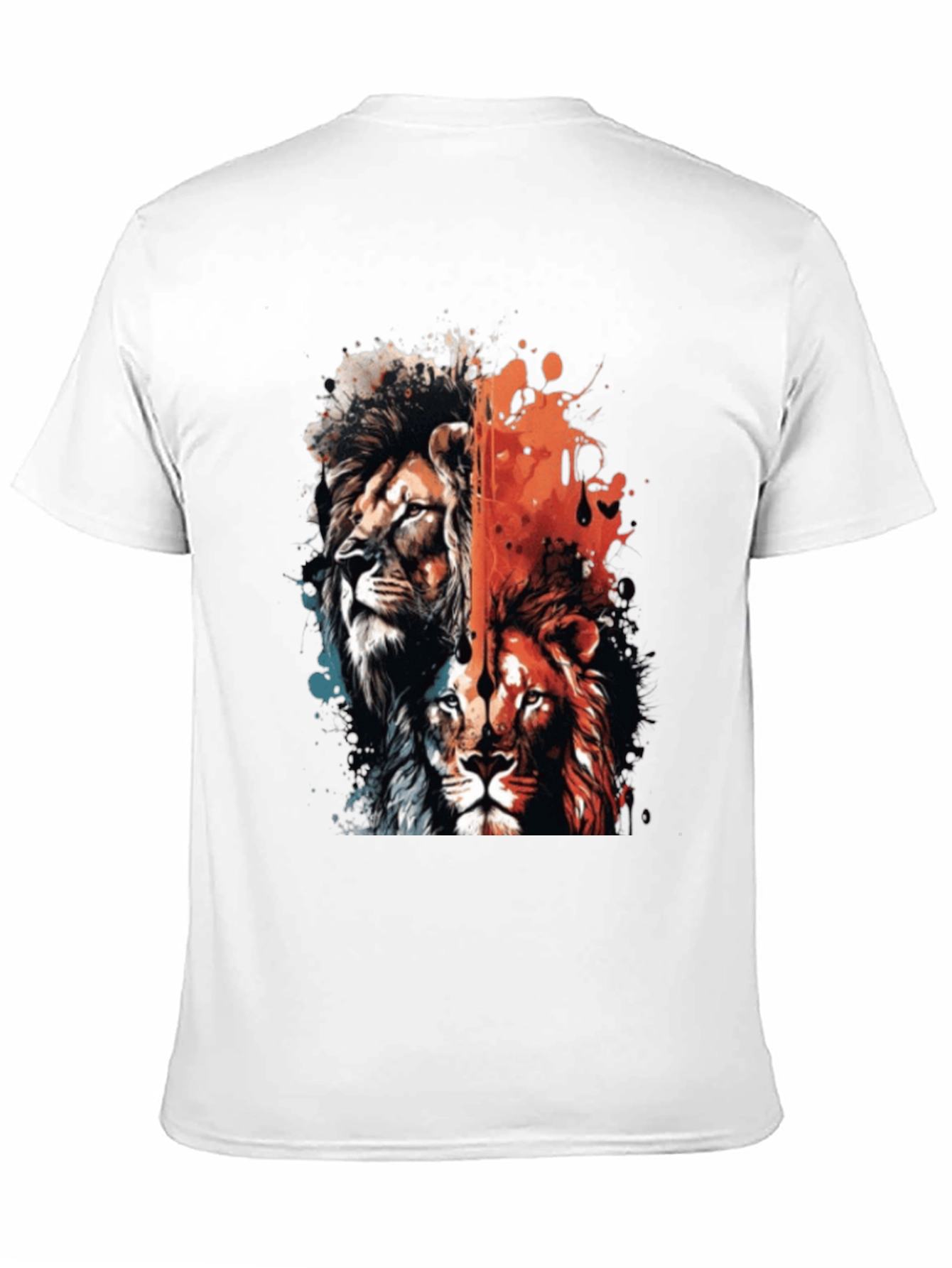 Black Lion Duo Graphic Tee - Bold Statement Shirt view 11