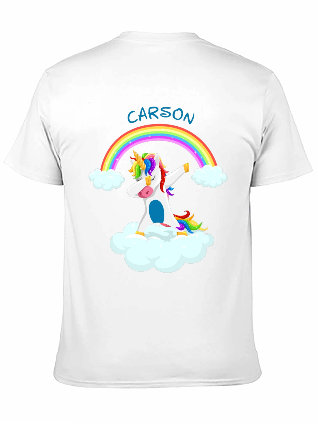 Black Unicorn Dabbing on Cloud - Personalized T-Shirt view 11