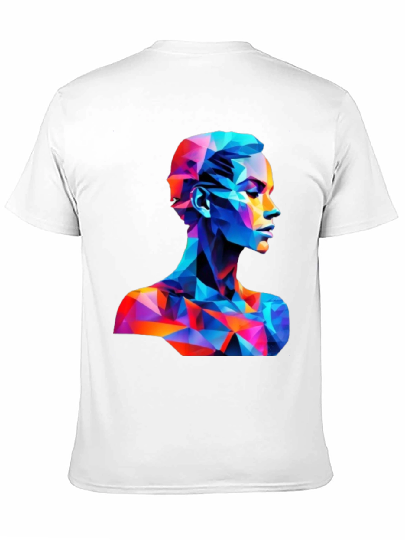 Abstract Geometric Face Graphic Black T-Shirt - 11