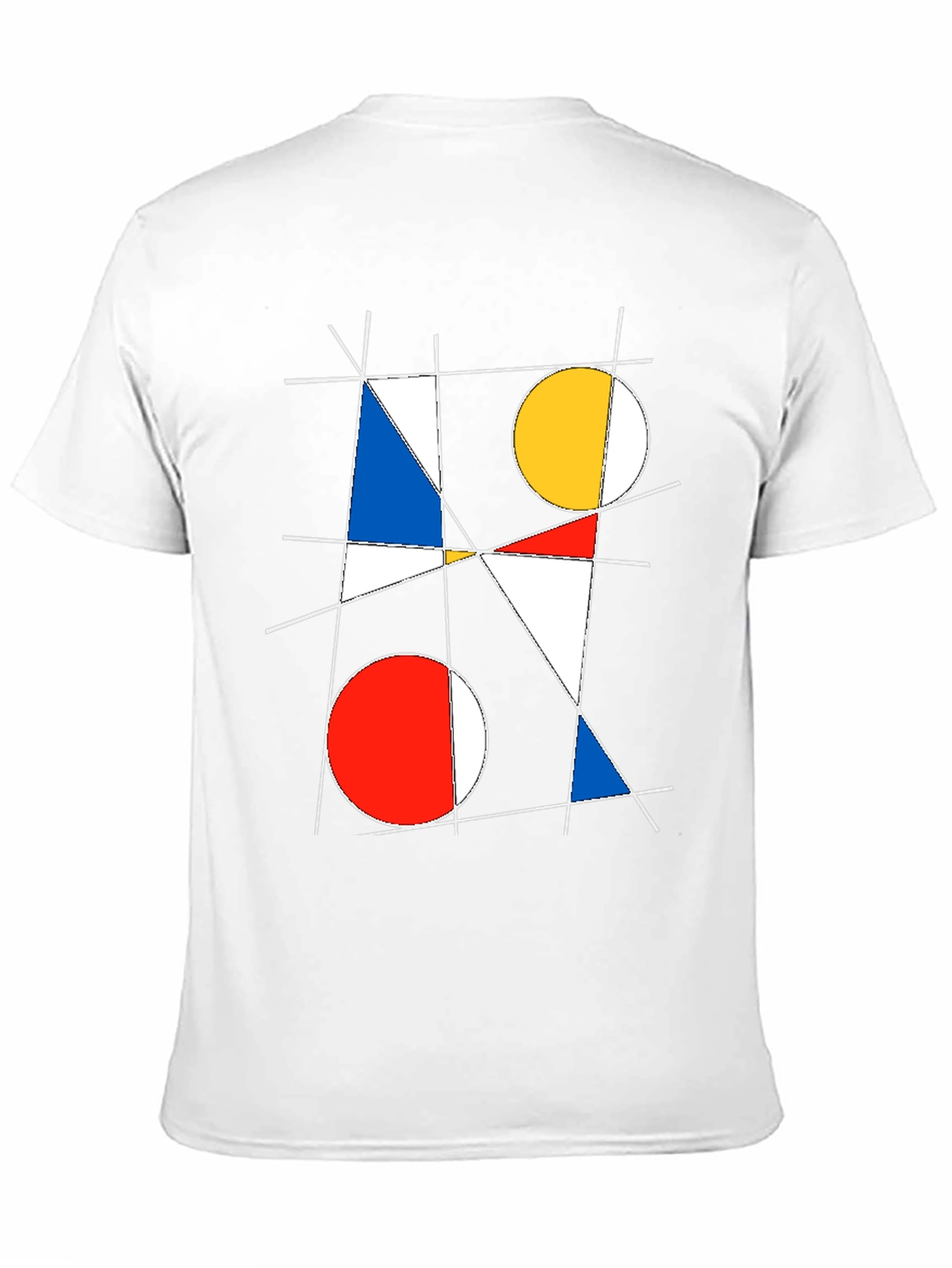 Black Geometric Abstract Art Graphic T-Shirt view 11