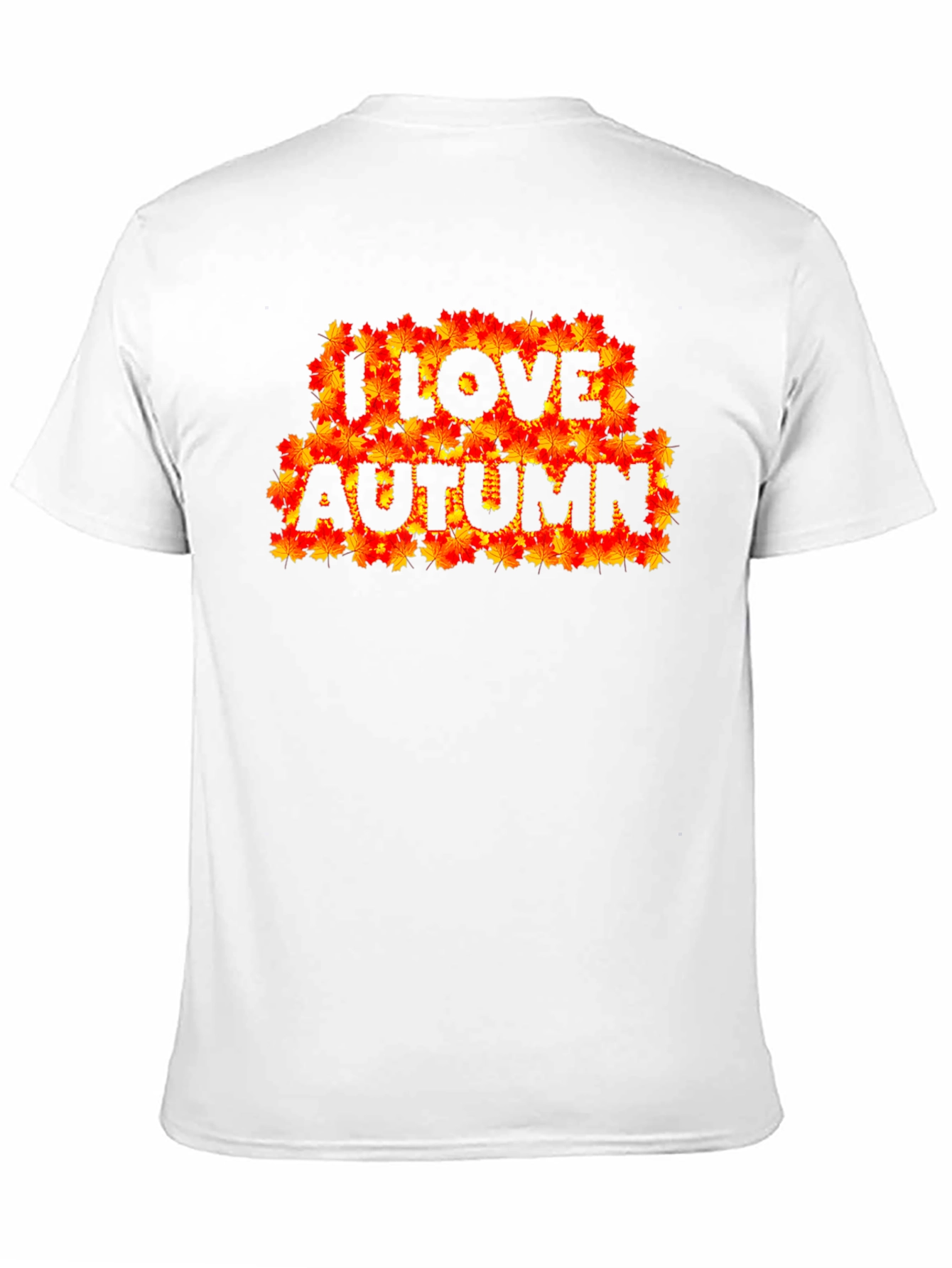 Black I Love Autumn Fall Leaves Black Graphic T-Shirt view 11