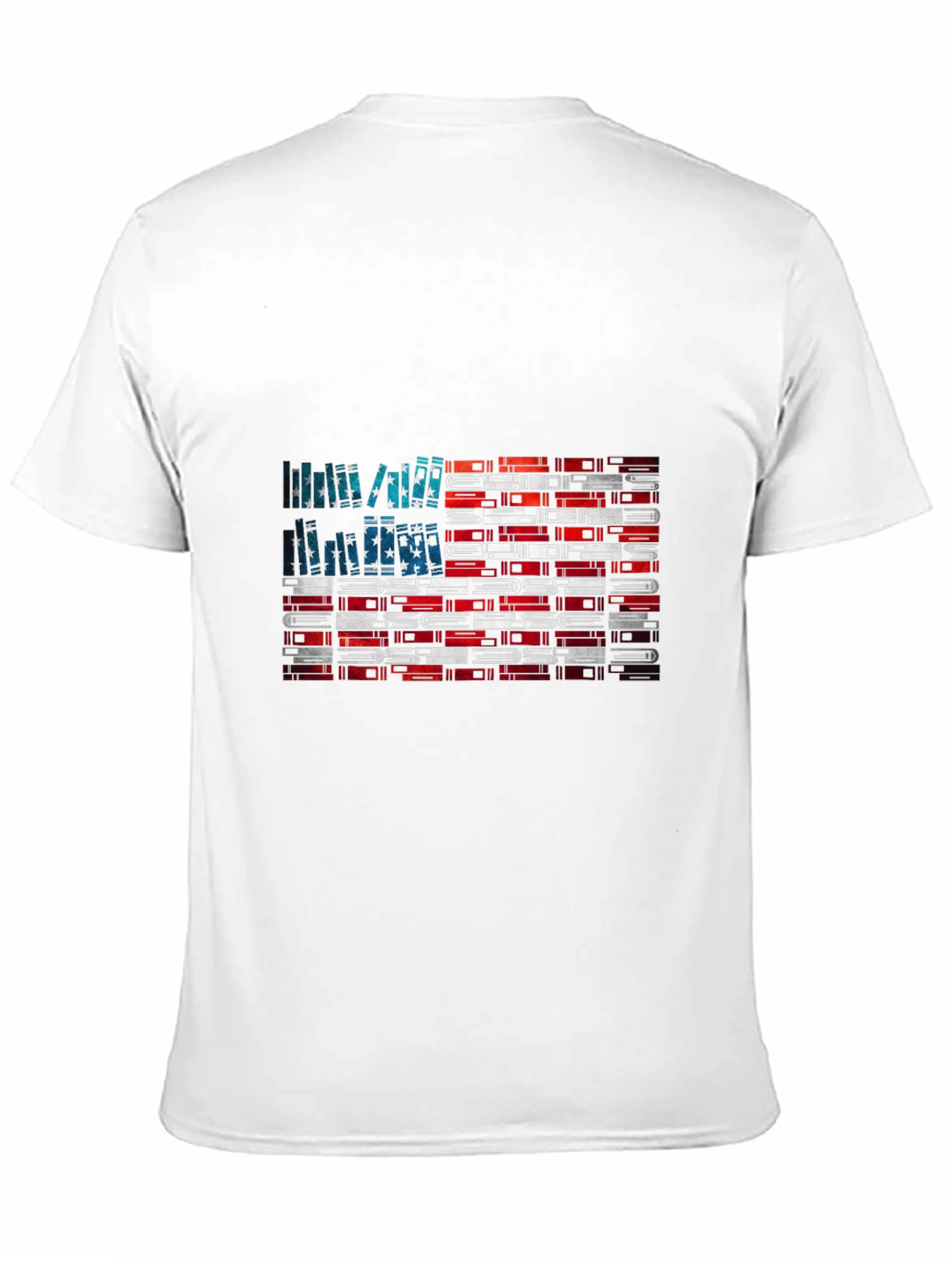 Black American Flag Books T-Shirt view 11