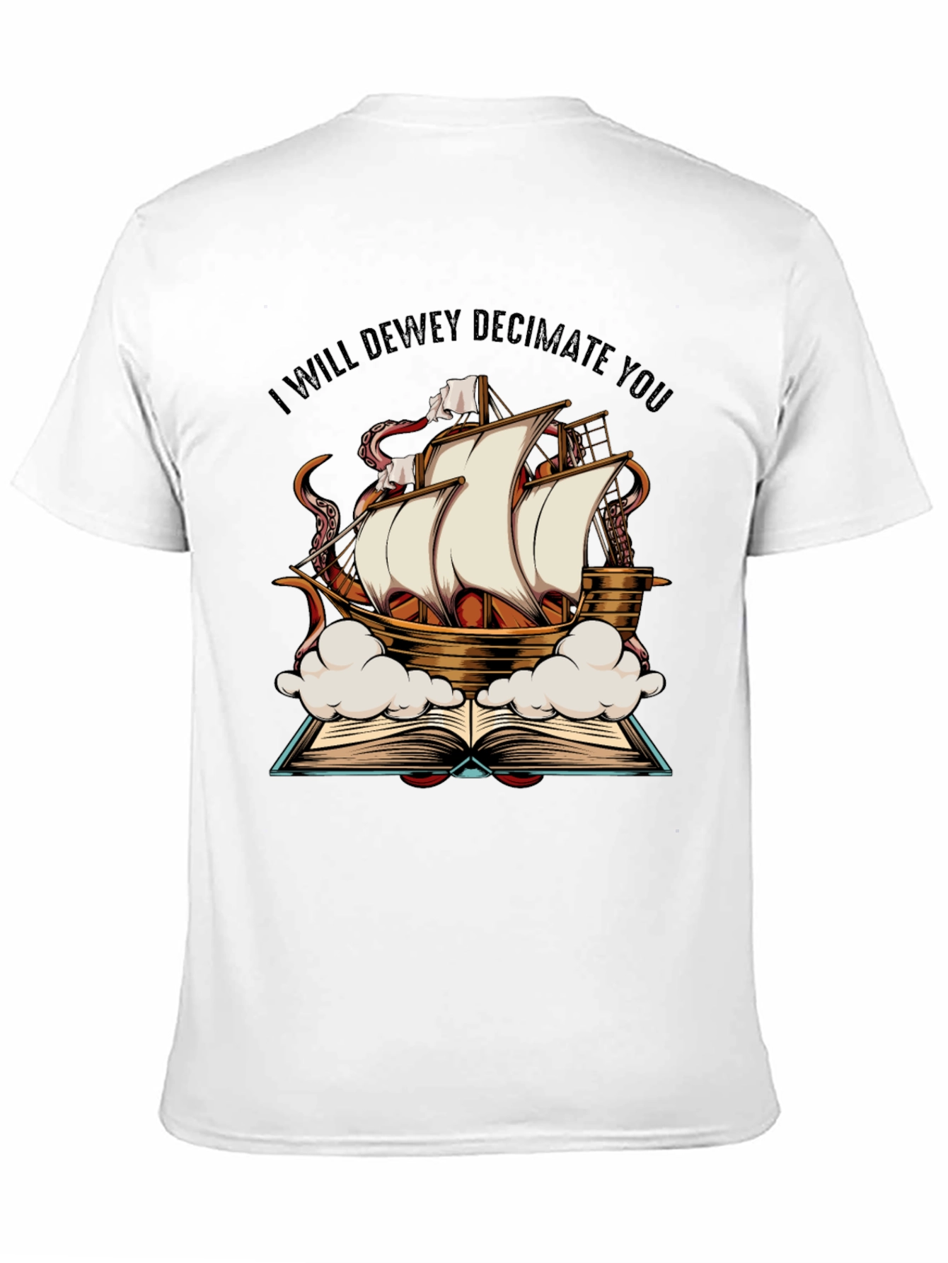 Black Dewey Decimate Kraken Ship T-Shirt view 11