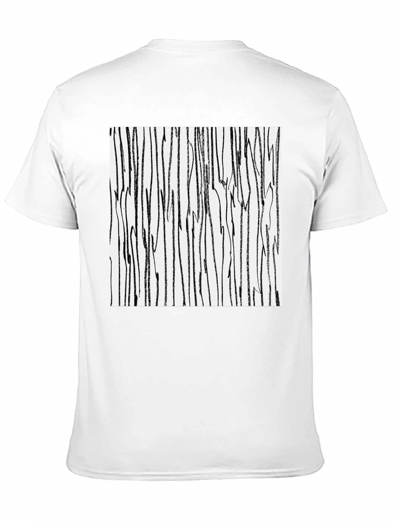 Black Abstract Stripe Print Black Cotton T-Shirt view 11