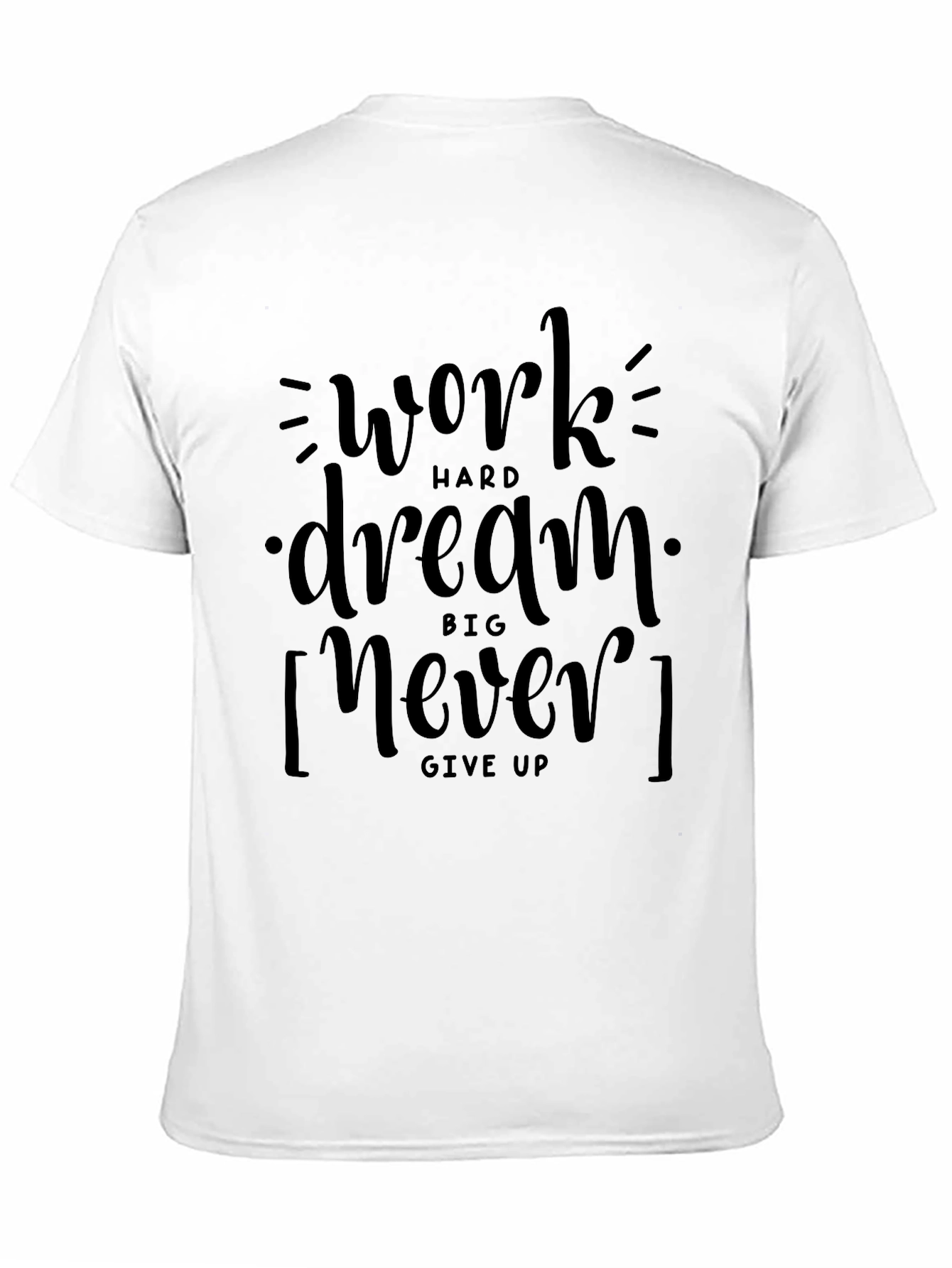 Black Motivational Black Graphic Tee: Work Hard, Dream Big view 11