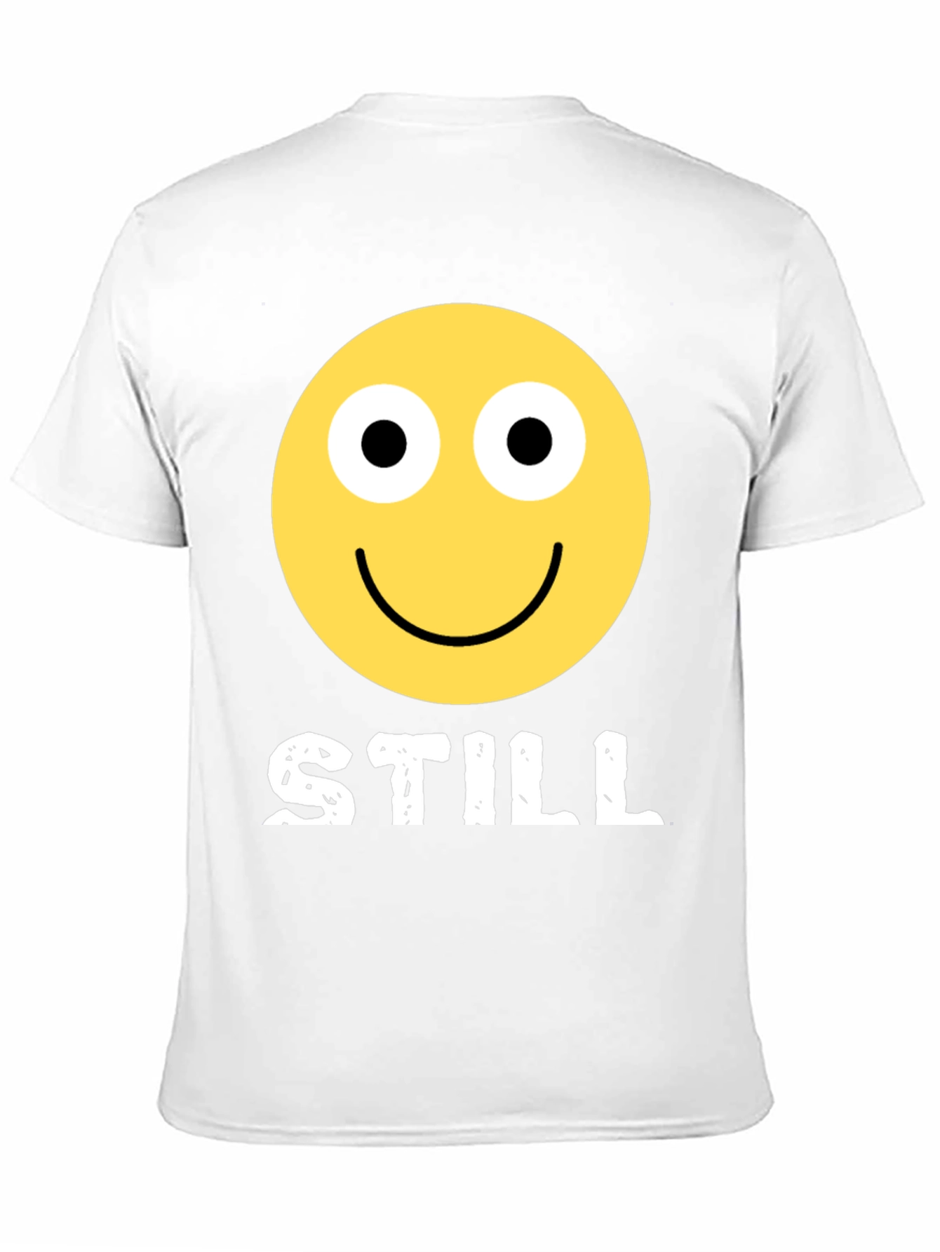 Black STILL Smiley Face Graphic Tee - Adult Humor Black T-Shirt view 11