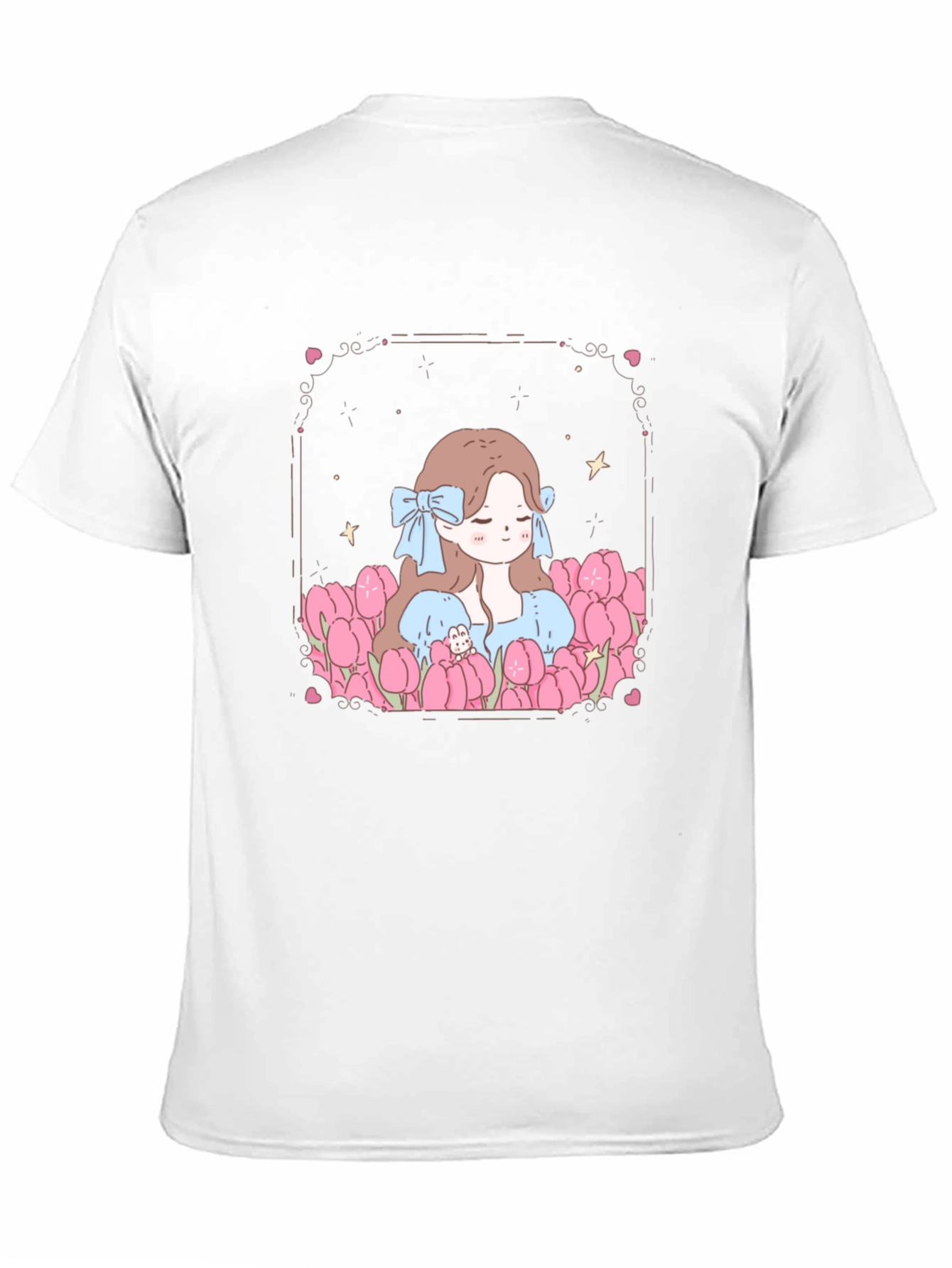 Black Girl in Tulips Black Graphic Tee view 11